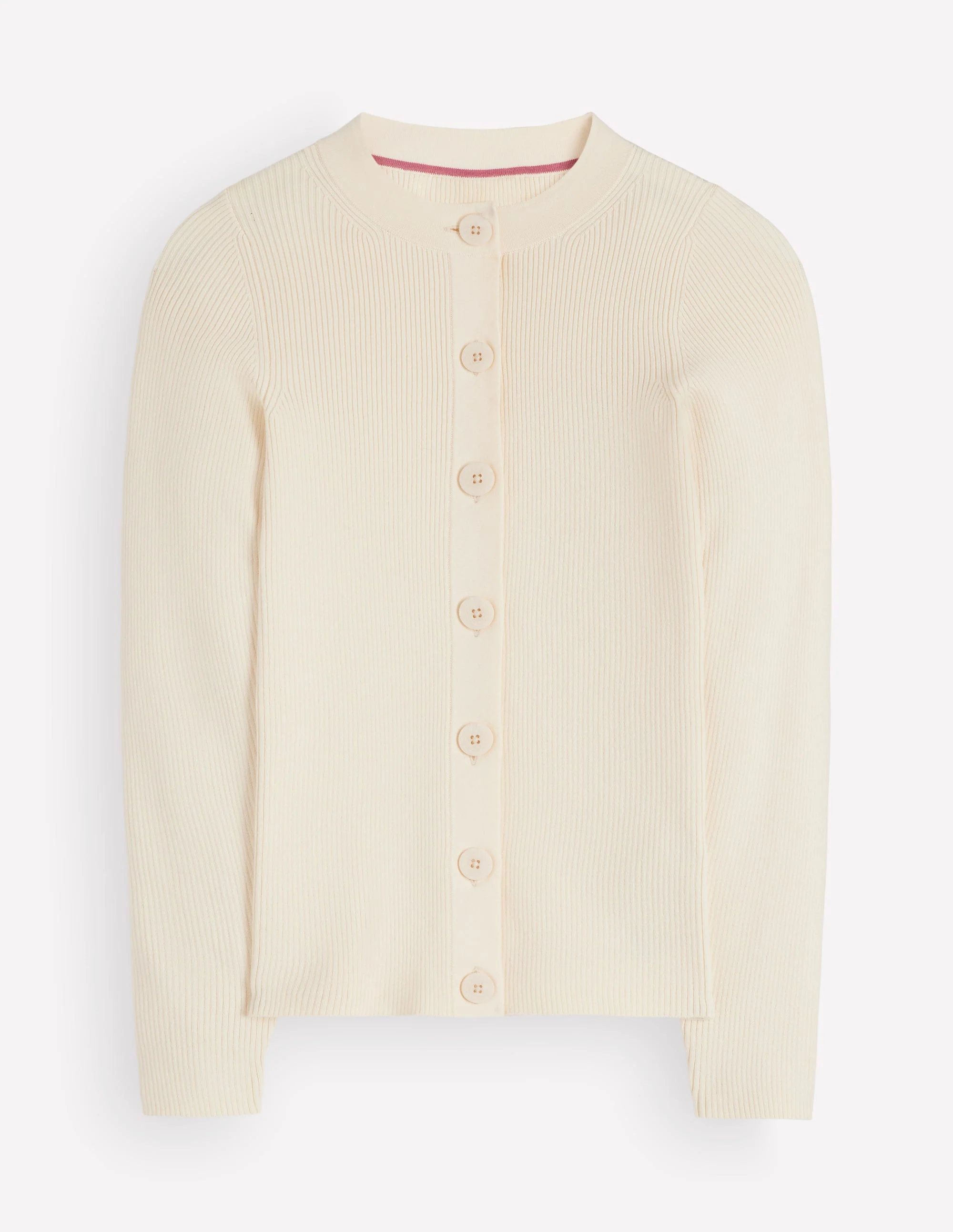 Rhianne Cotton Rib Cardigan-Ivory - Image 6