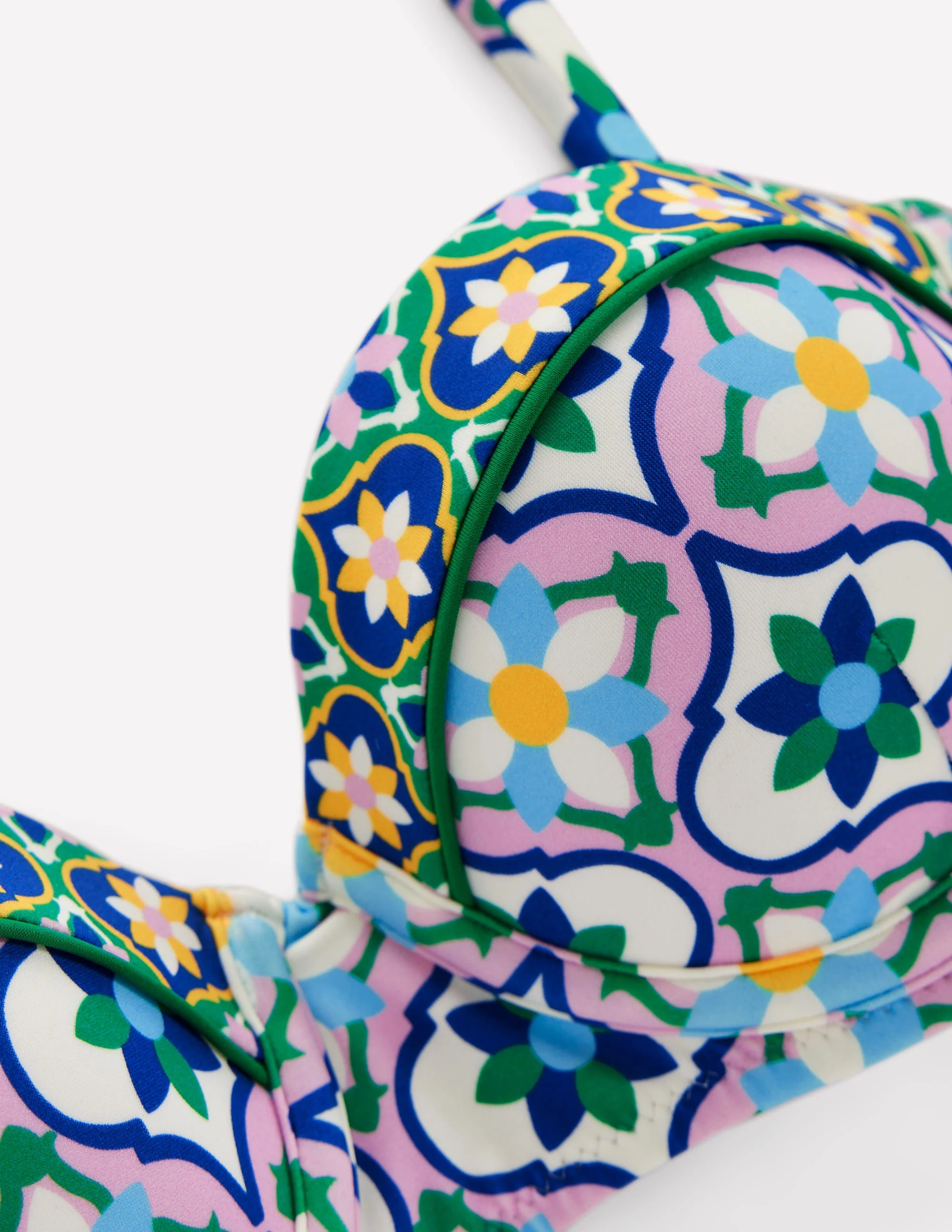 Rhodes Cup Sized Bikini Top-Multi, Floweret Tile - Image 6
