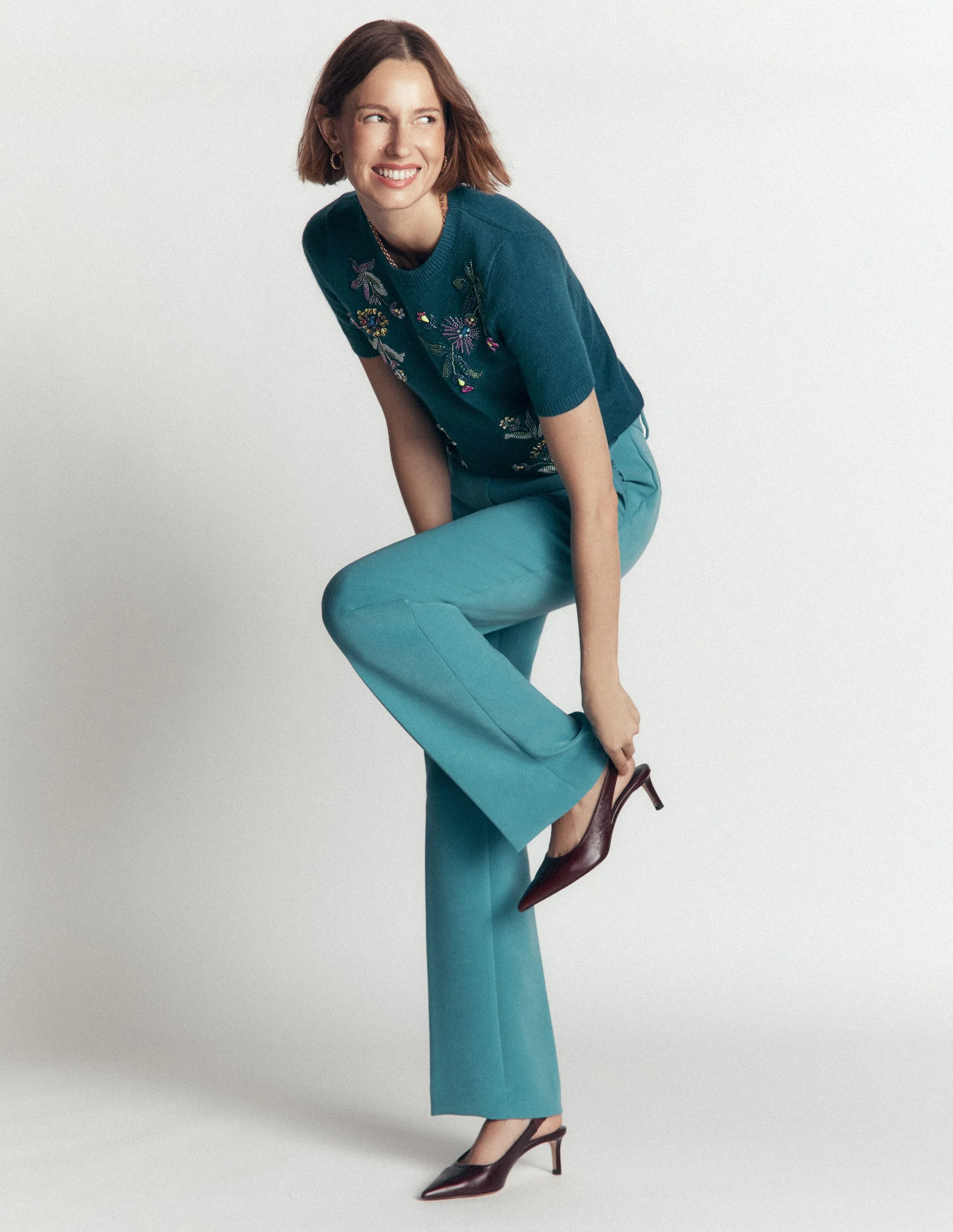 Ria Embellished Knit T-Shirt-Deep Aurora Blue - Image 4