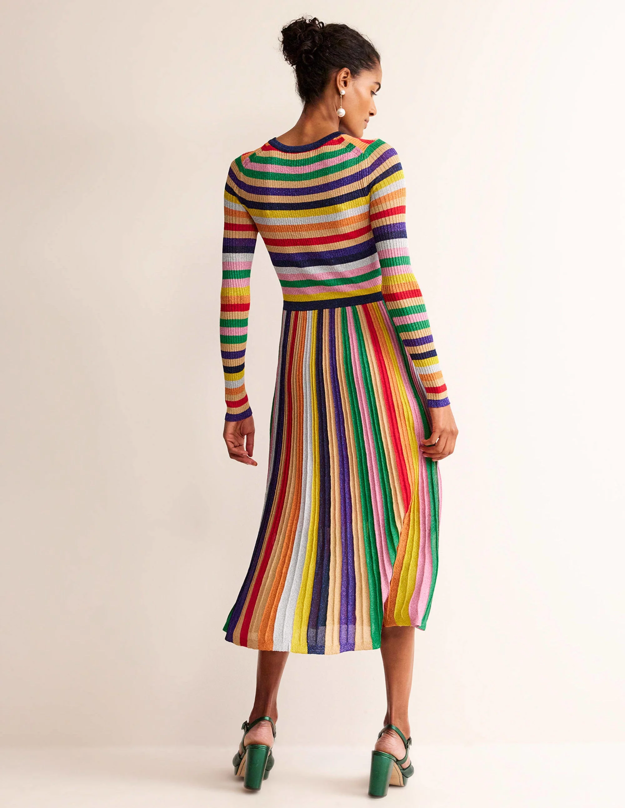 Ribbed Metallic Dress-Multi - Image 6