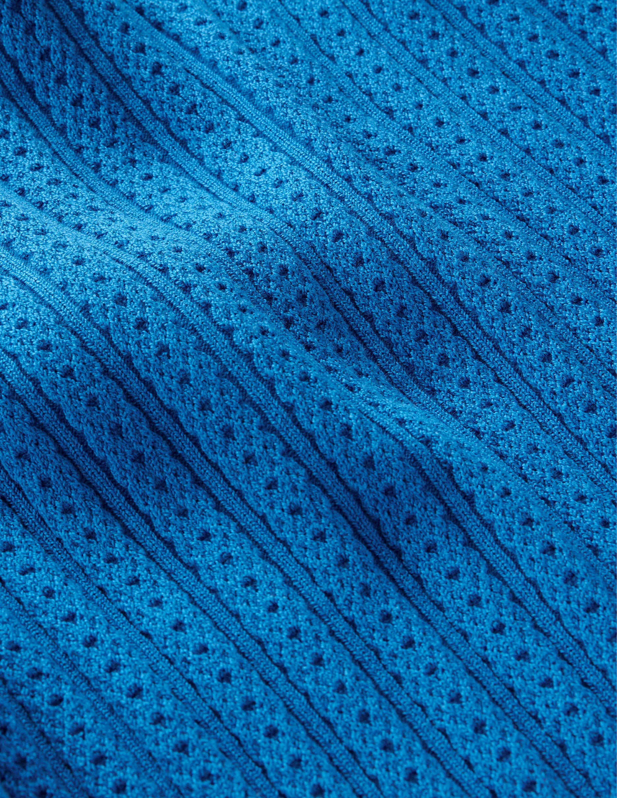 Ribbed Pointelle High Neck Top-Nebulus Blue - Image 6
