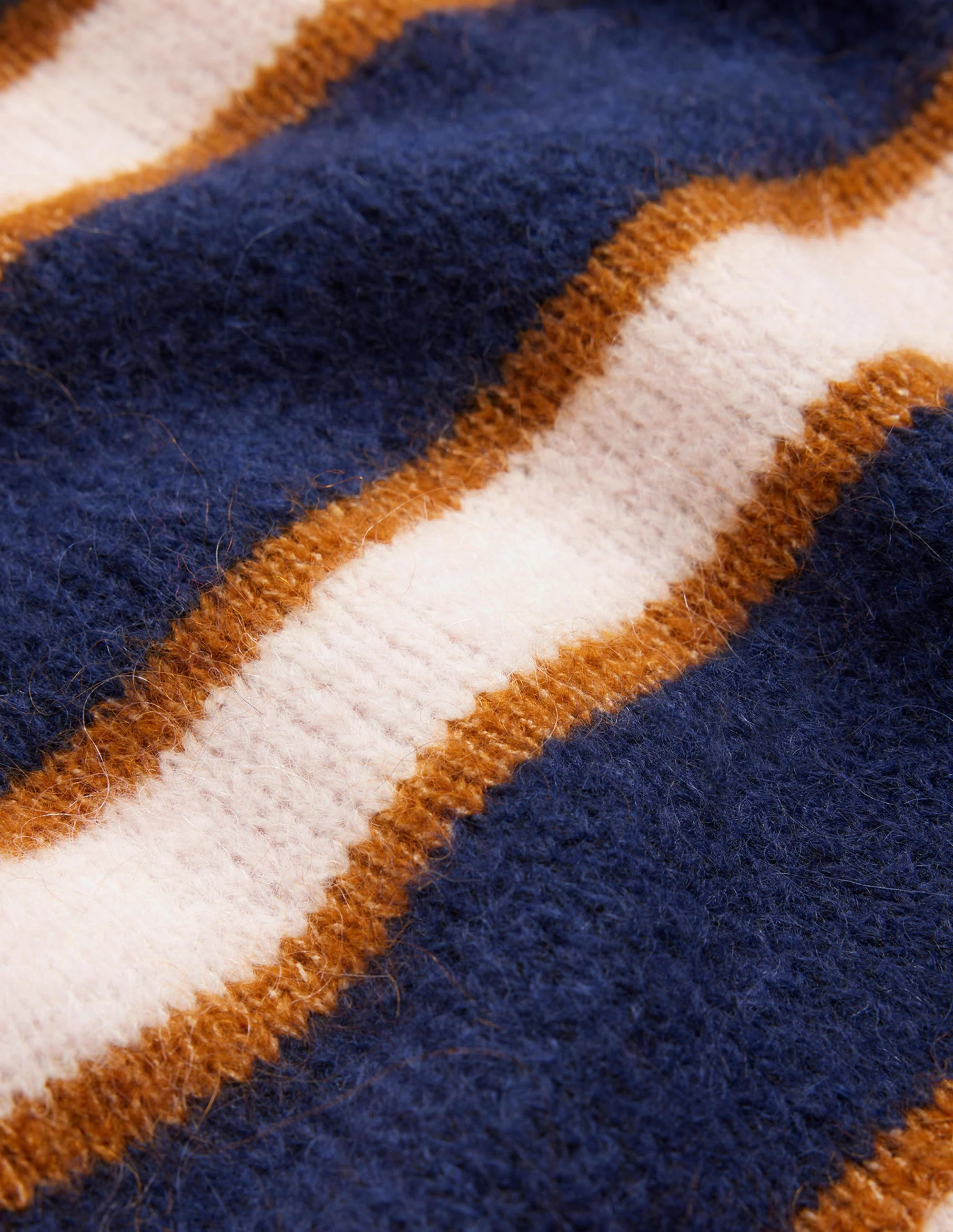Rosemary Relaxed Fluffy Jumper-French Navy, Pumpkin - Image 11