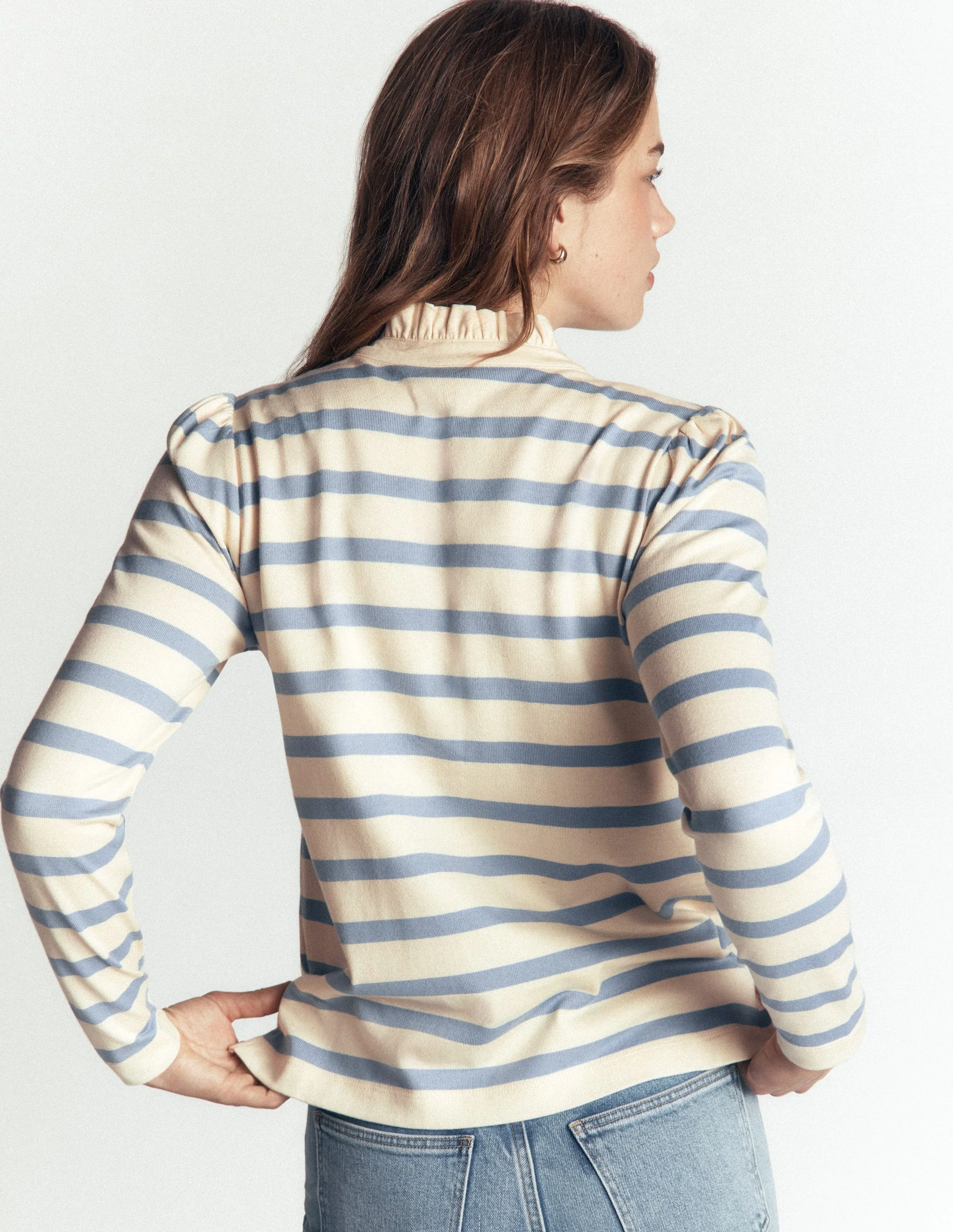Ruffle Collar Mariner-Fade Denim - Image 3