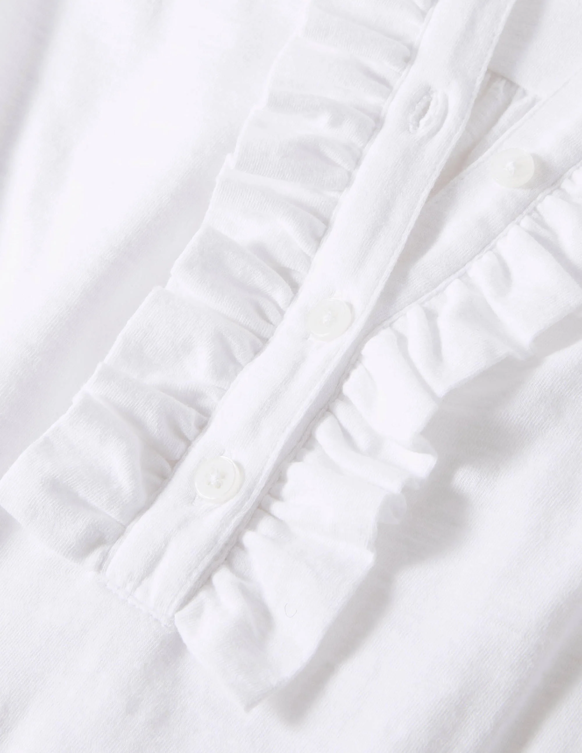 Ruffle Front Jersey Top-White - Image 5