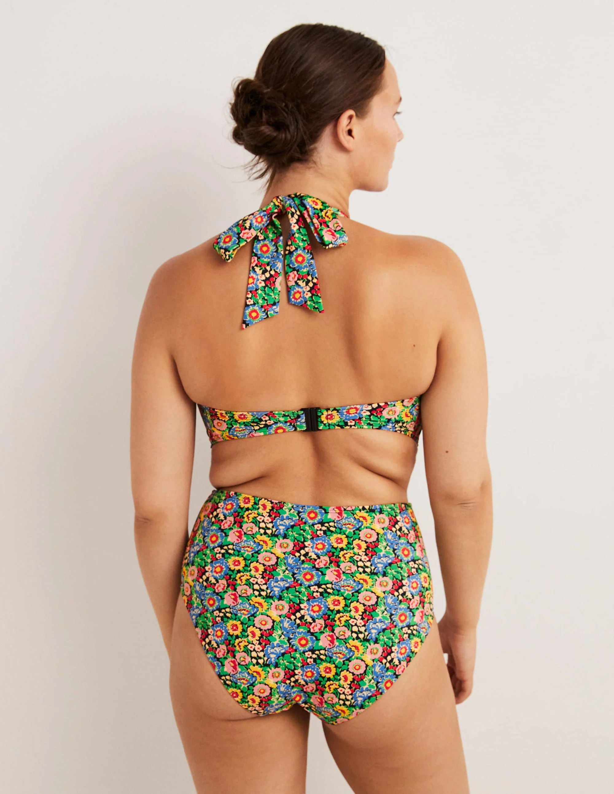 Ruffle Halterneck Bikini Top-Multi, Flora Illusion - Image 3