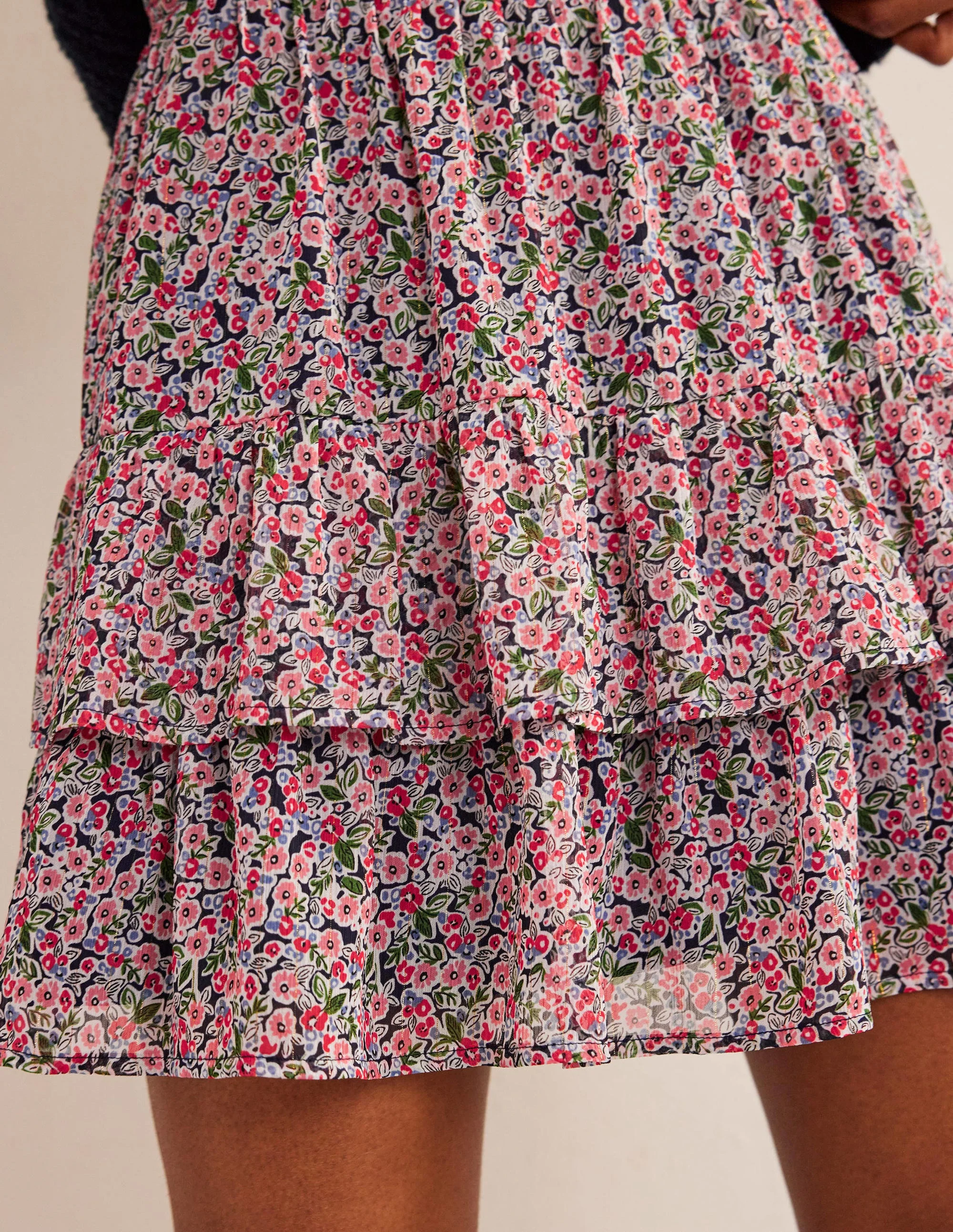 Ruffle Mini Skirt-Multi, Petal Toile - Image 2