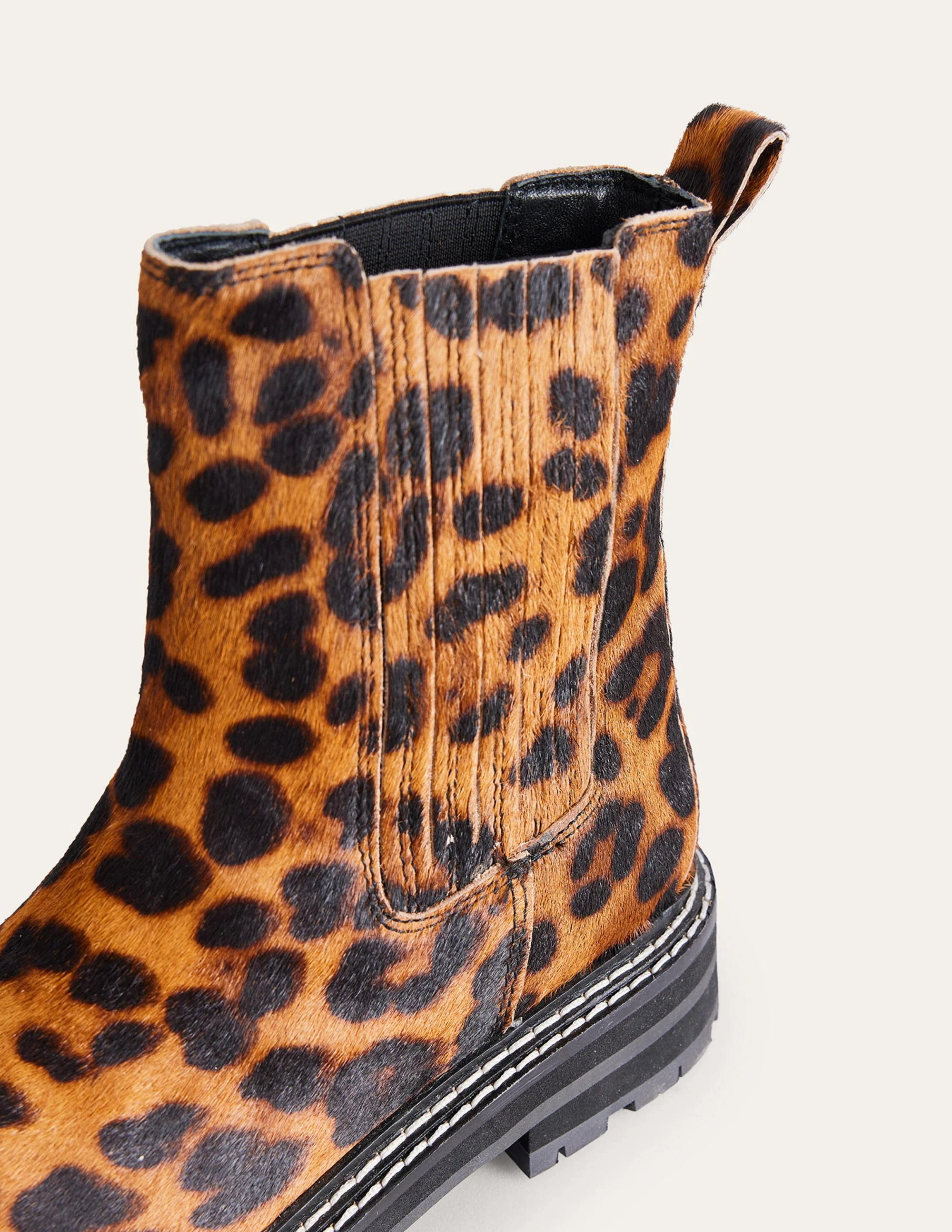 Sadie Chunky Chelsea Boot-Leopard Pony Hair - Image 3