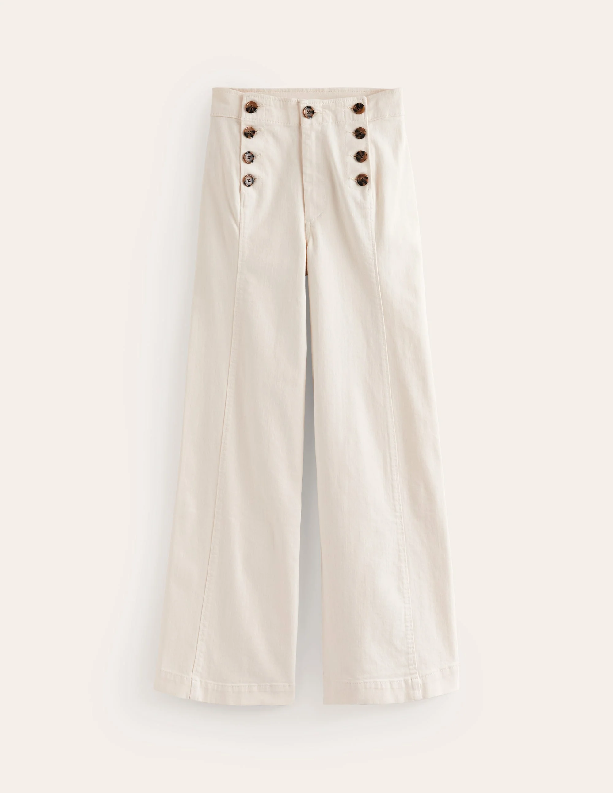 Sailor Wide Leg Trousers-Ecru - Image 5