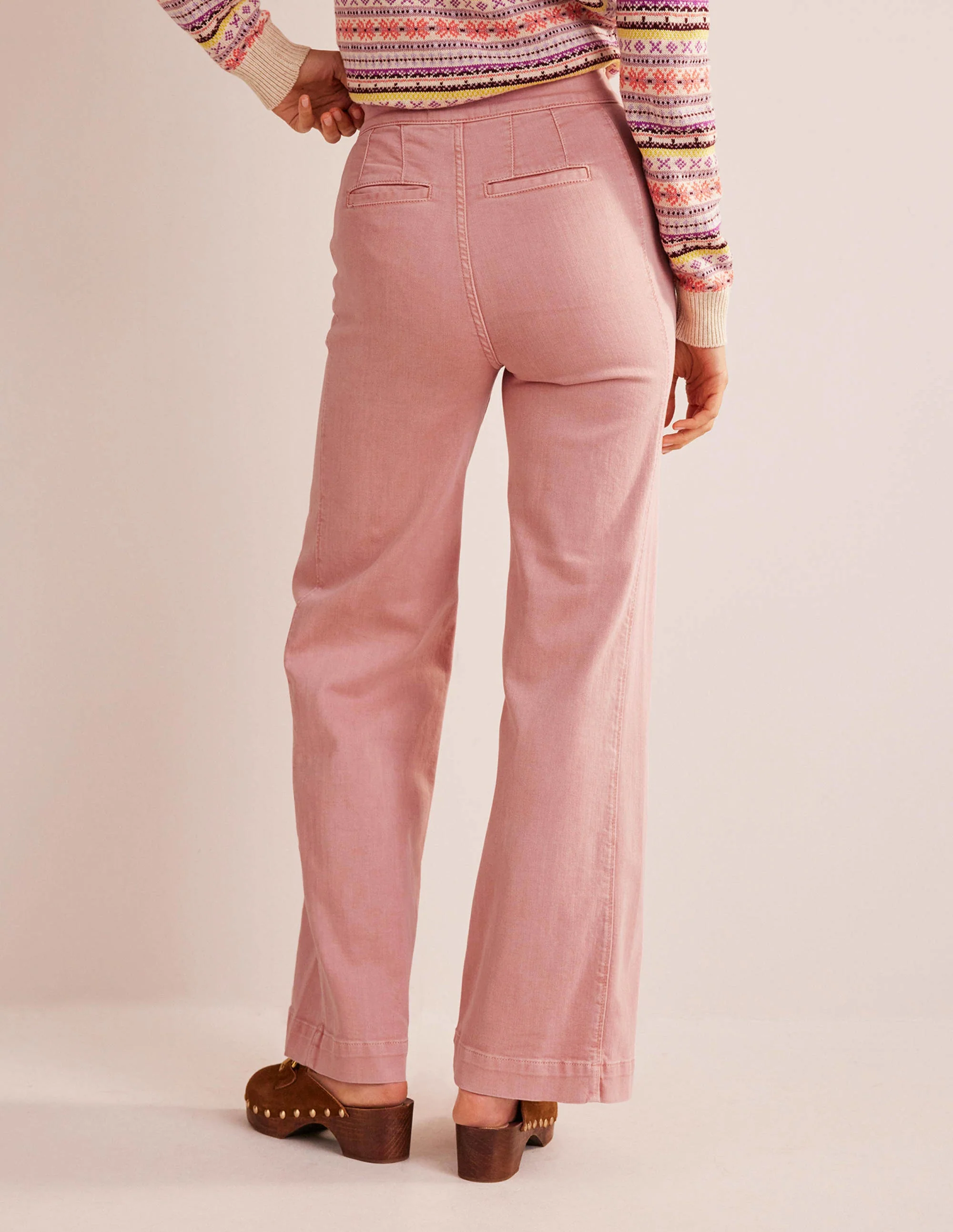 Sailor Wide Leg Trousers-Pink - Image 3