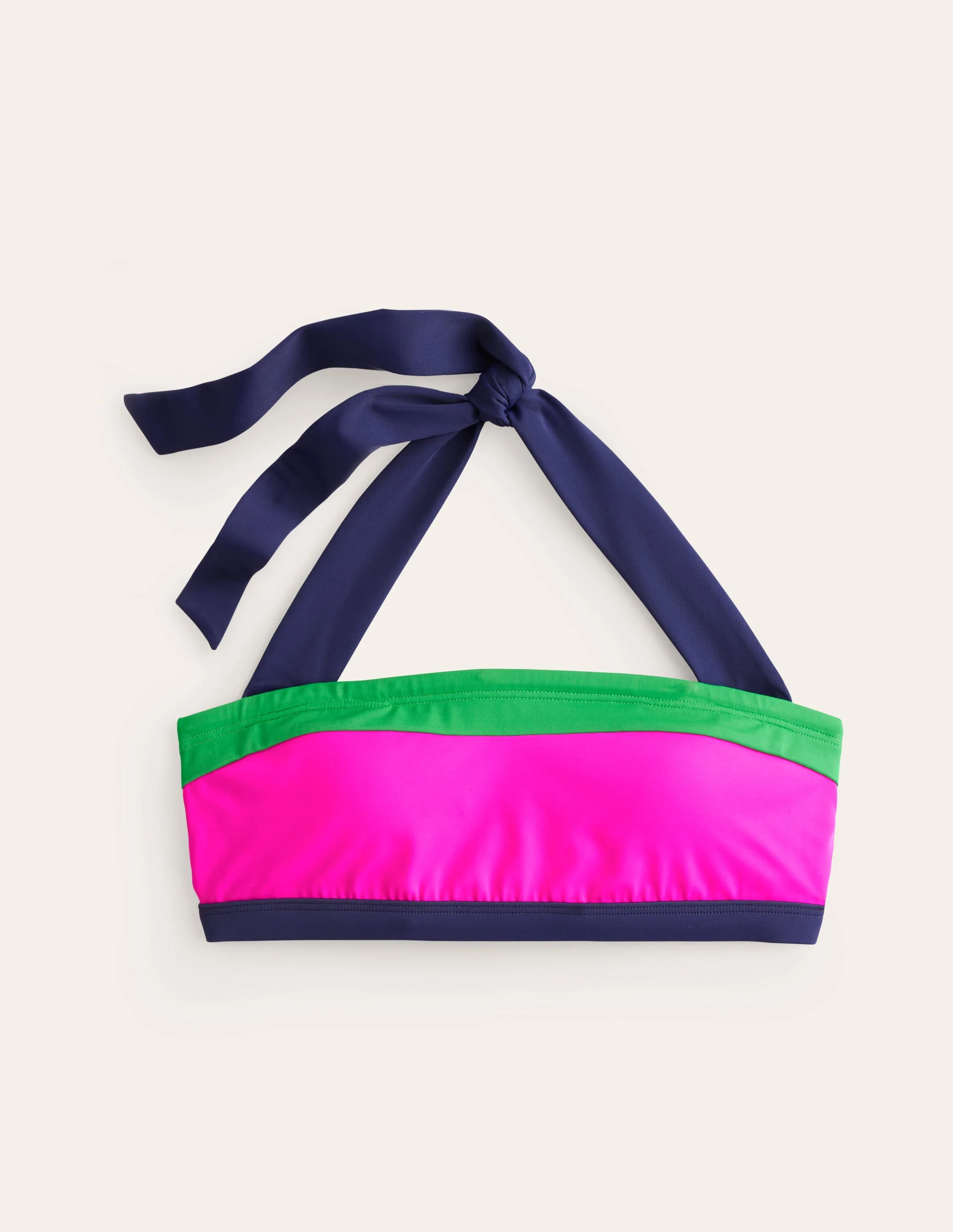 Santorini Bikini Top-Super Pink Colourblock - Image 5