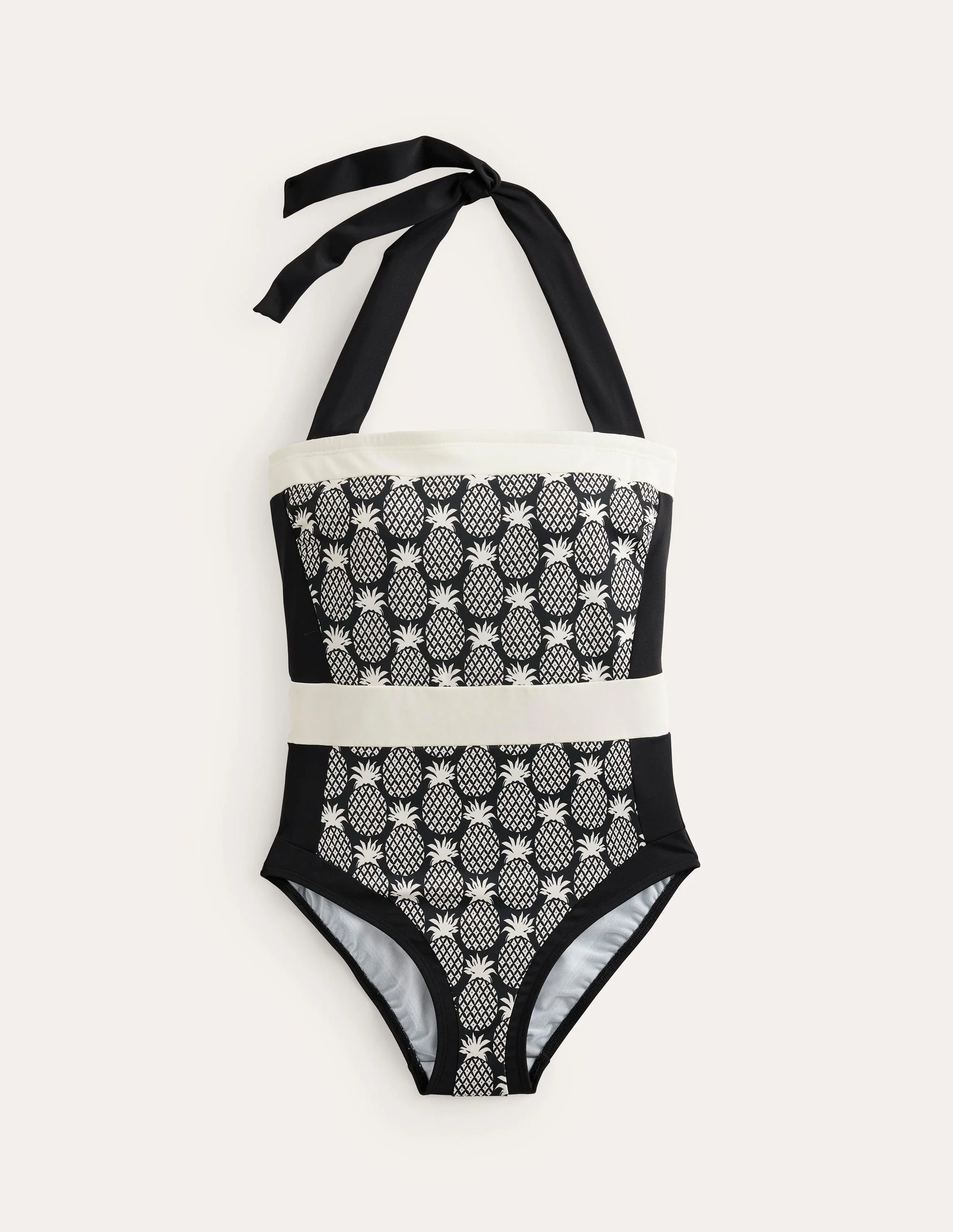 Santorini Halterneck Swimsuit-Black, Pineapple Geo - Image 5