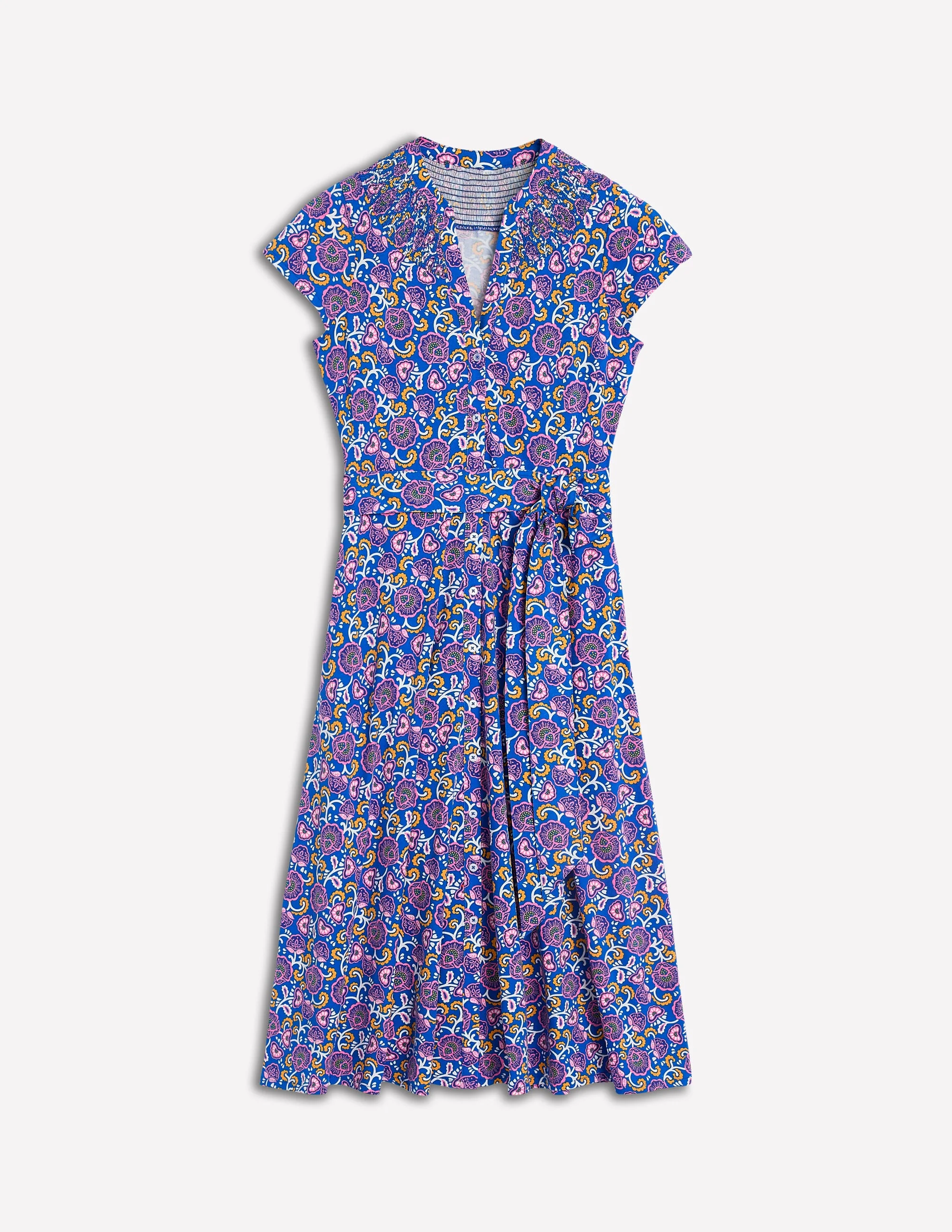 Sara Jersey Shirt Dress-Gallery Blue, Garden Vine - Image 5