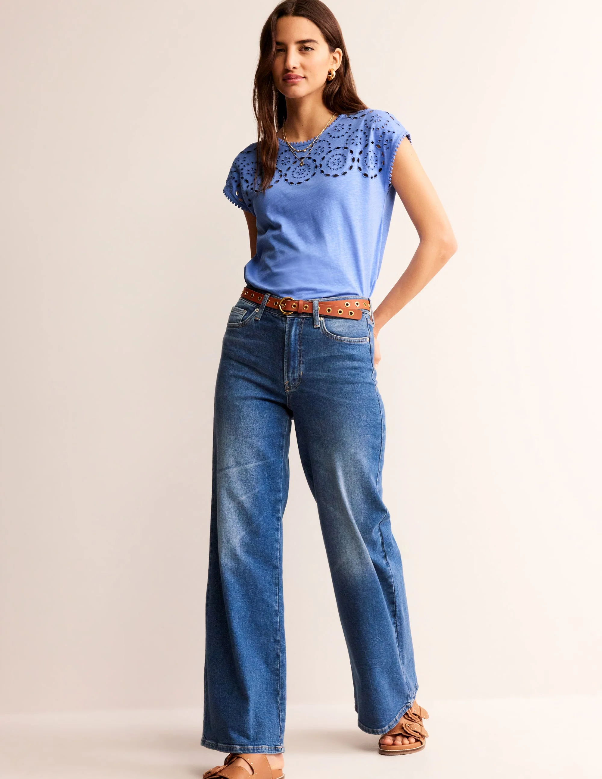Sasha Broderie T-Shirt-Ebb and Flow - Image 4
