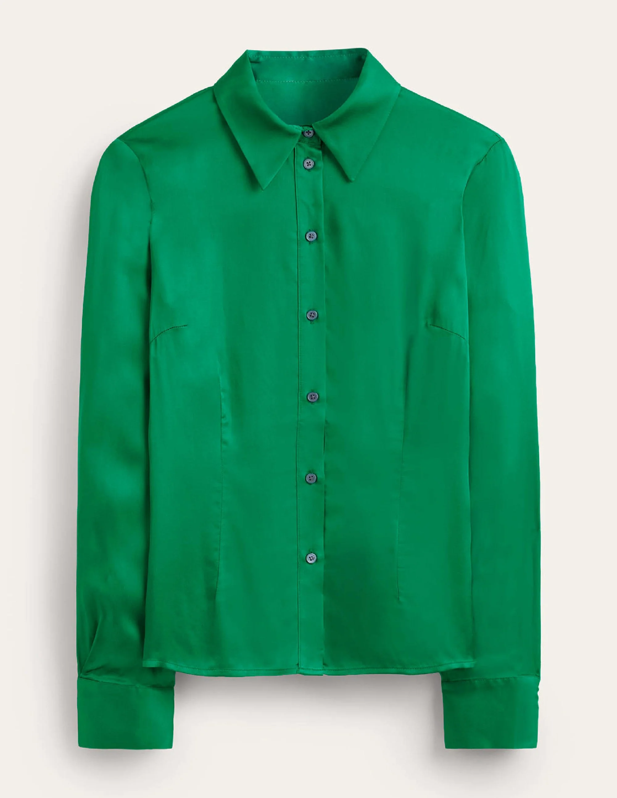 Saskia Satin Shirt-Veridian Green - Image 5