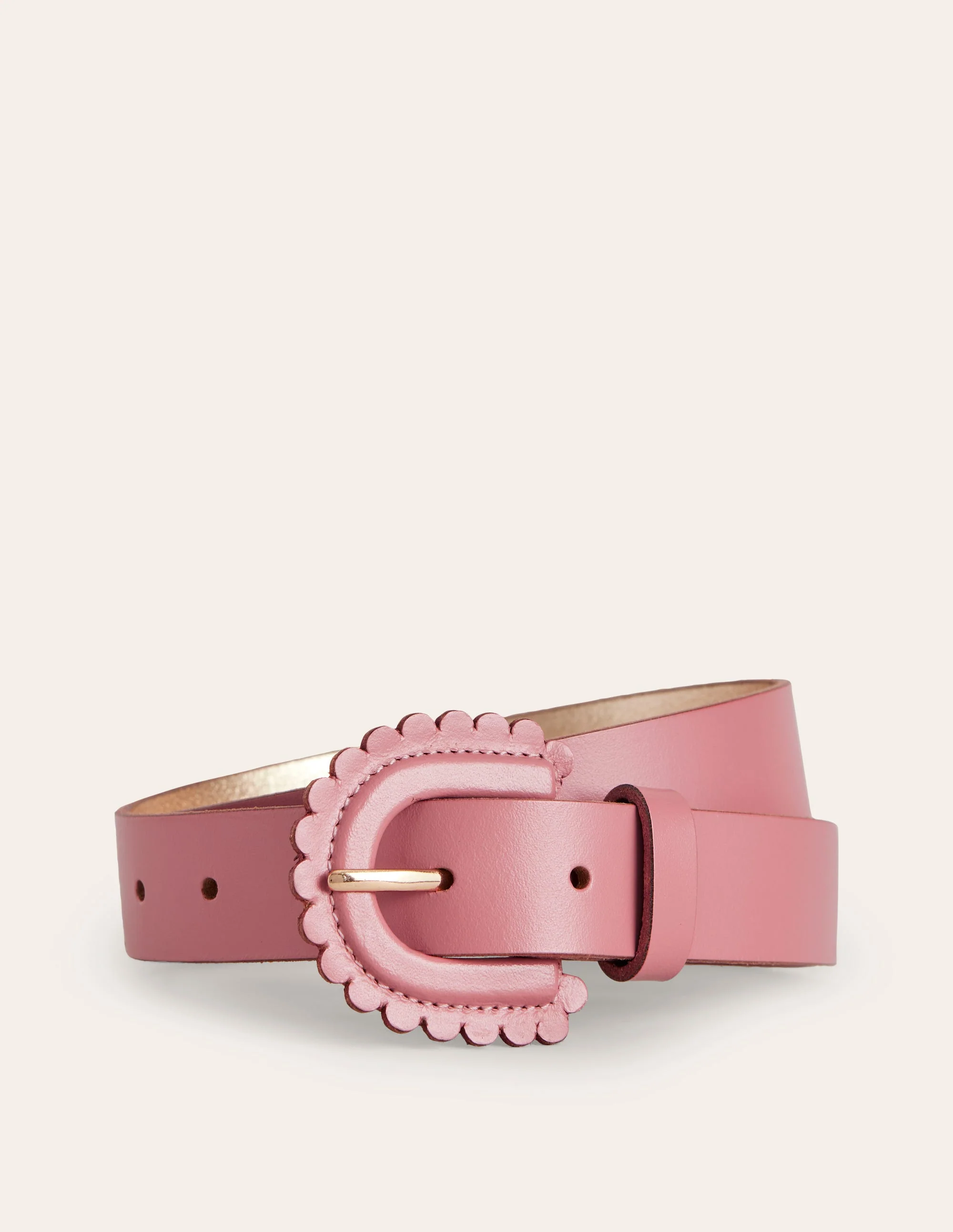 Scallop Buckle Belt-Rose Pink - Image 2