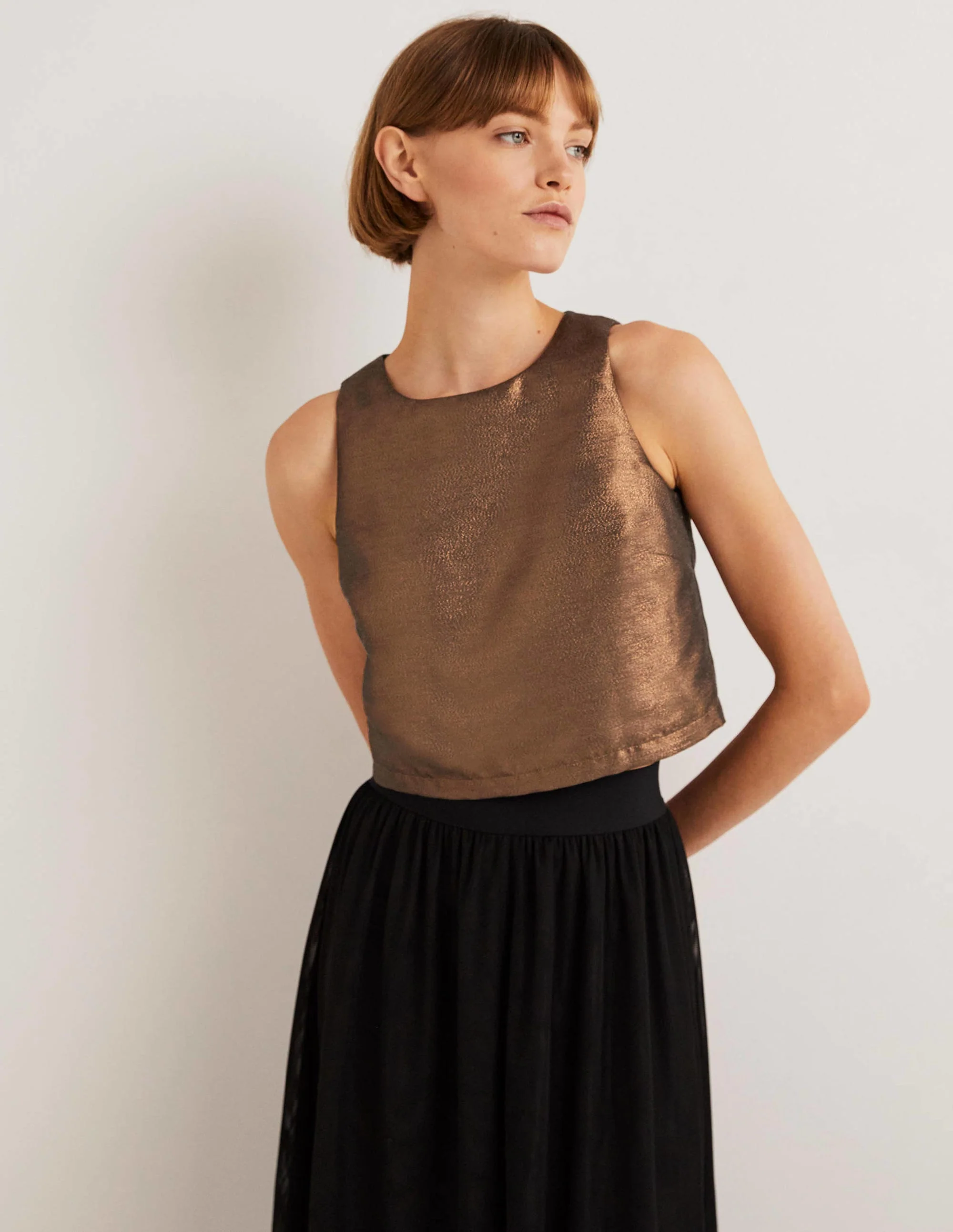Scarlett Cropped Top-Bronze Lurex - Image 2