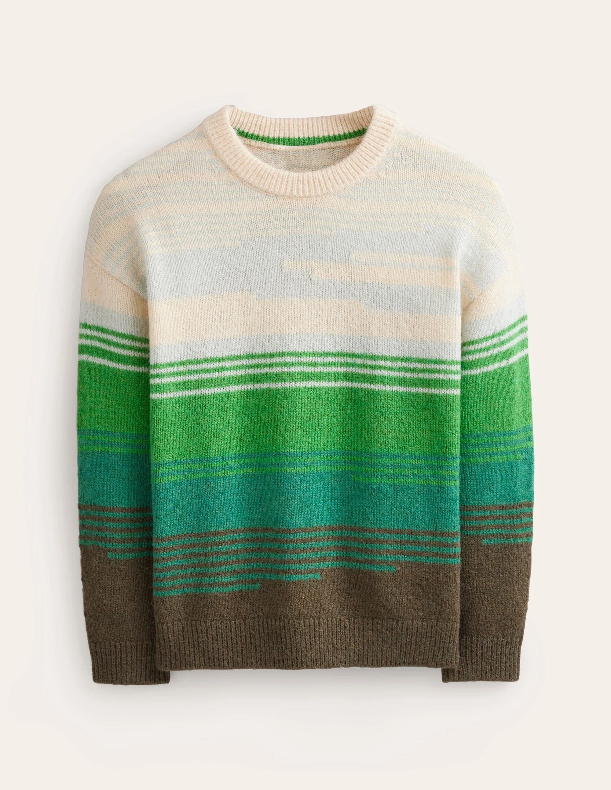 Scenic Crew Neck Jumper-Bright Green, Scenic Intarsia - Image 5