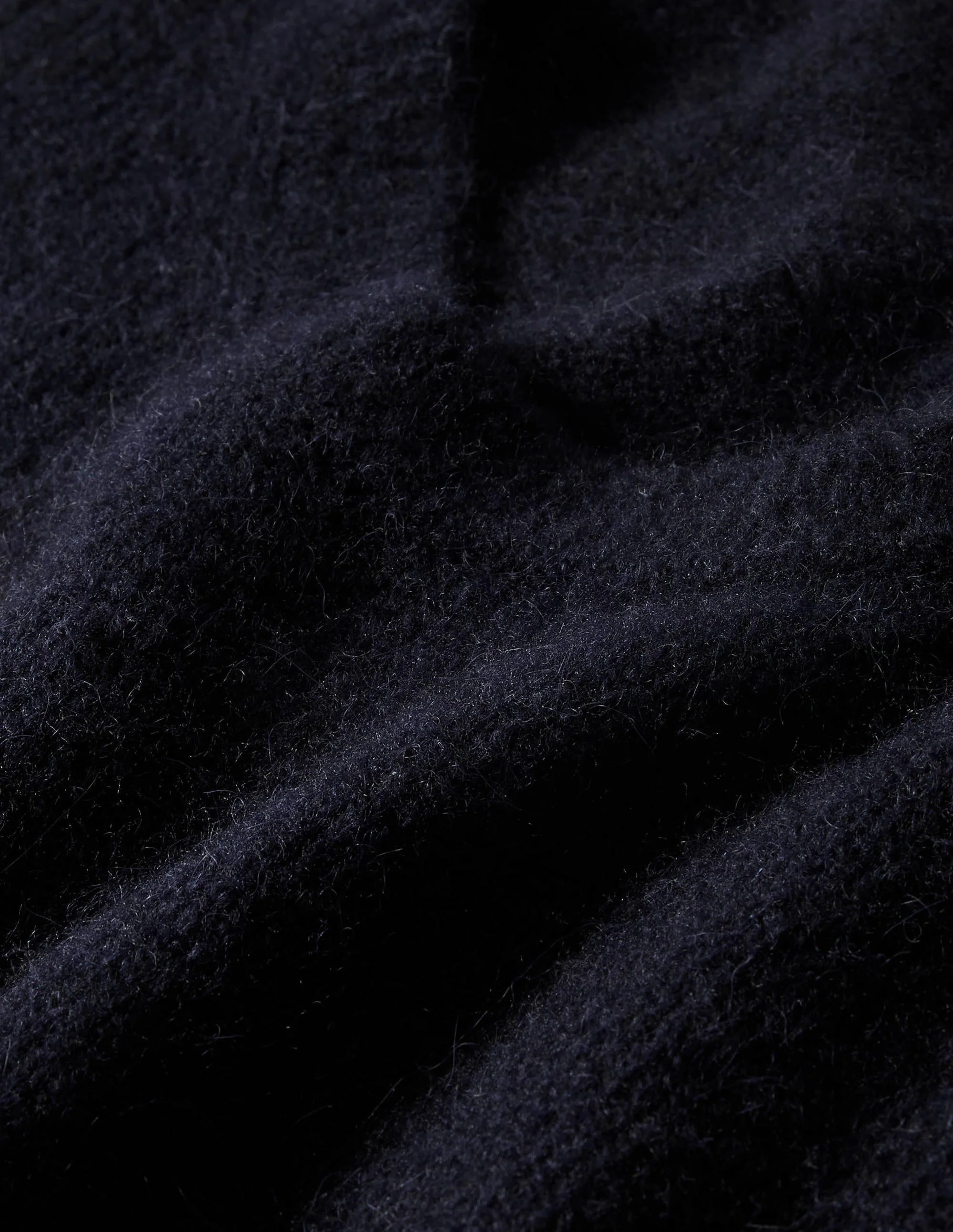 Scoop Neck Fluffy Jumper-Navy - Image 6