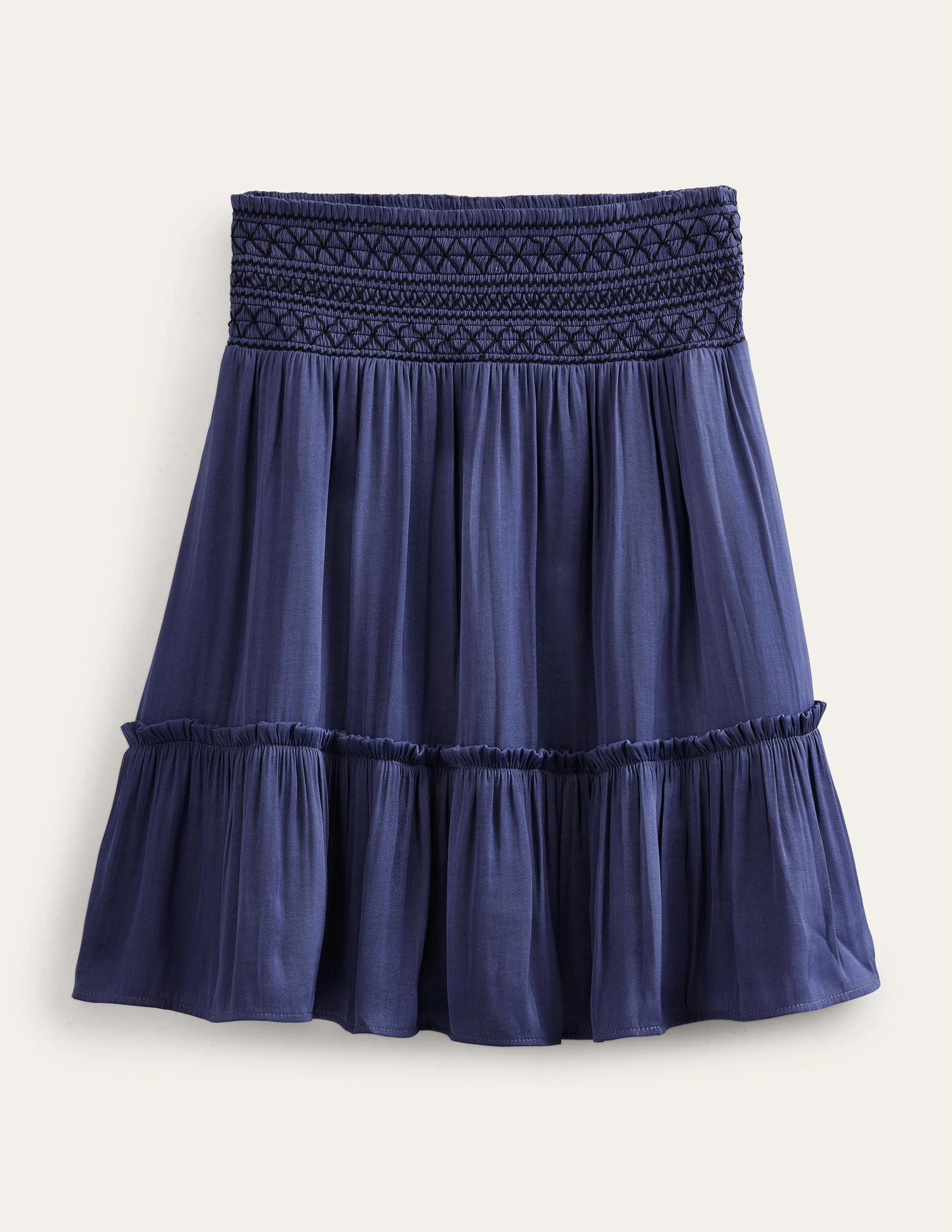 Shirred Waist Mini Skirt-Nightshade Blue - Image 5