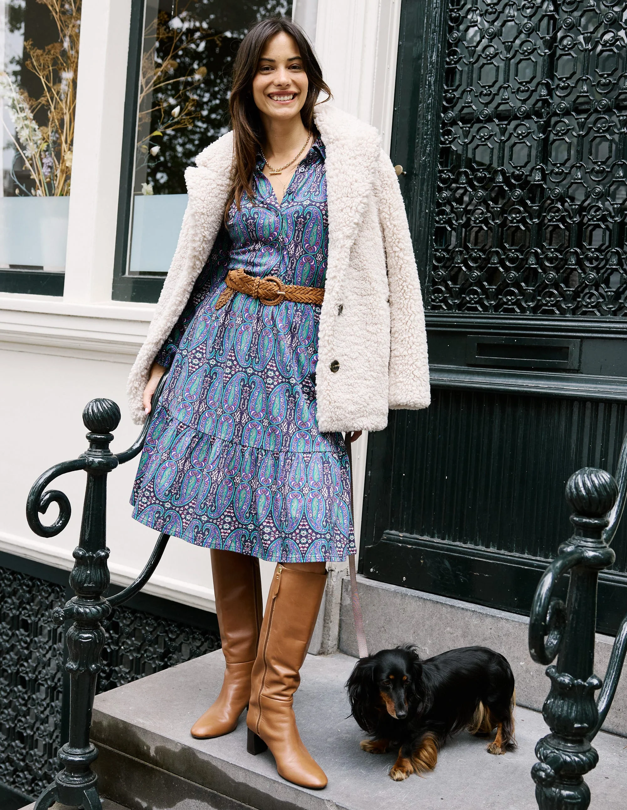 Short Teddy Coat-Natural Borg - Image 5