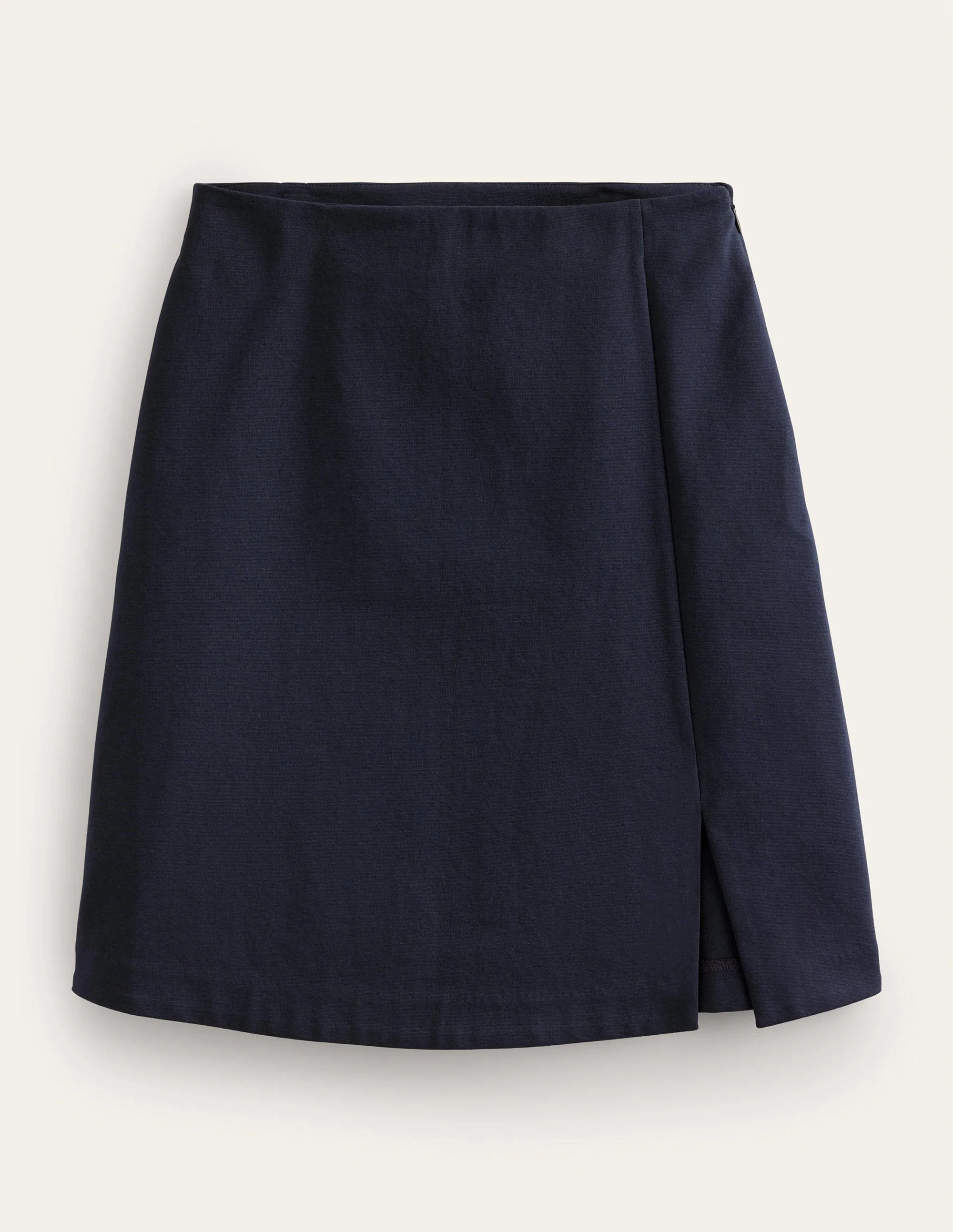 Side Split Jersey Mini Skirt-Navy - Image 5