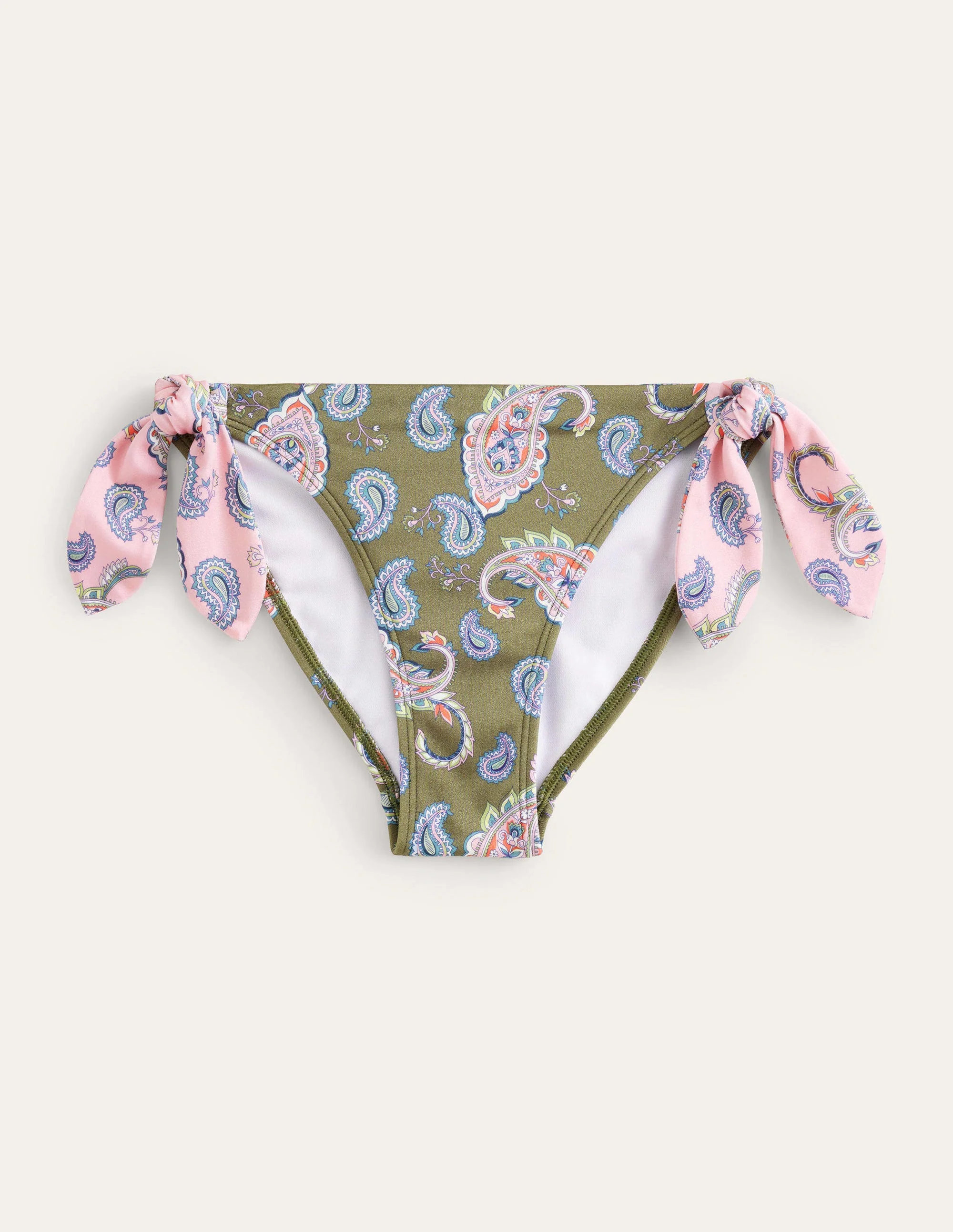 Side Tie Bikini Bottoms-Basil, Paisley Pome - Image 5