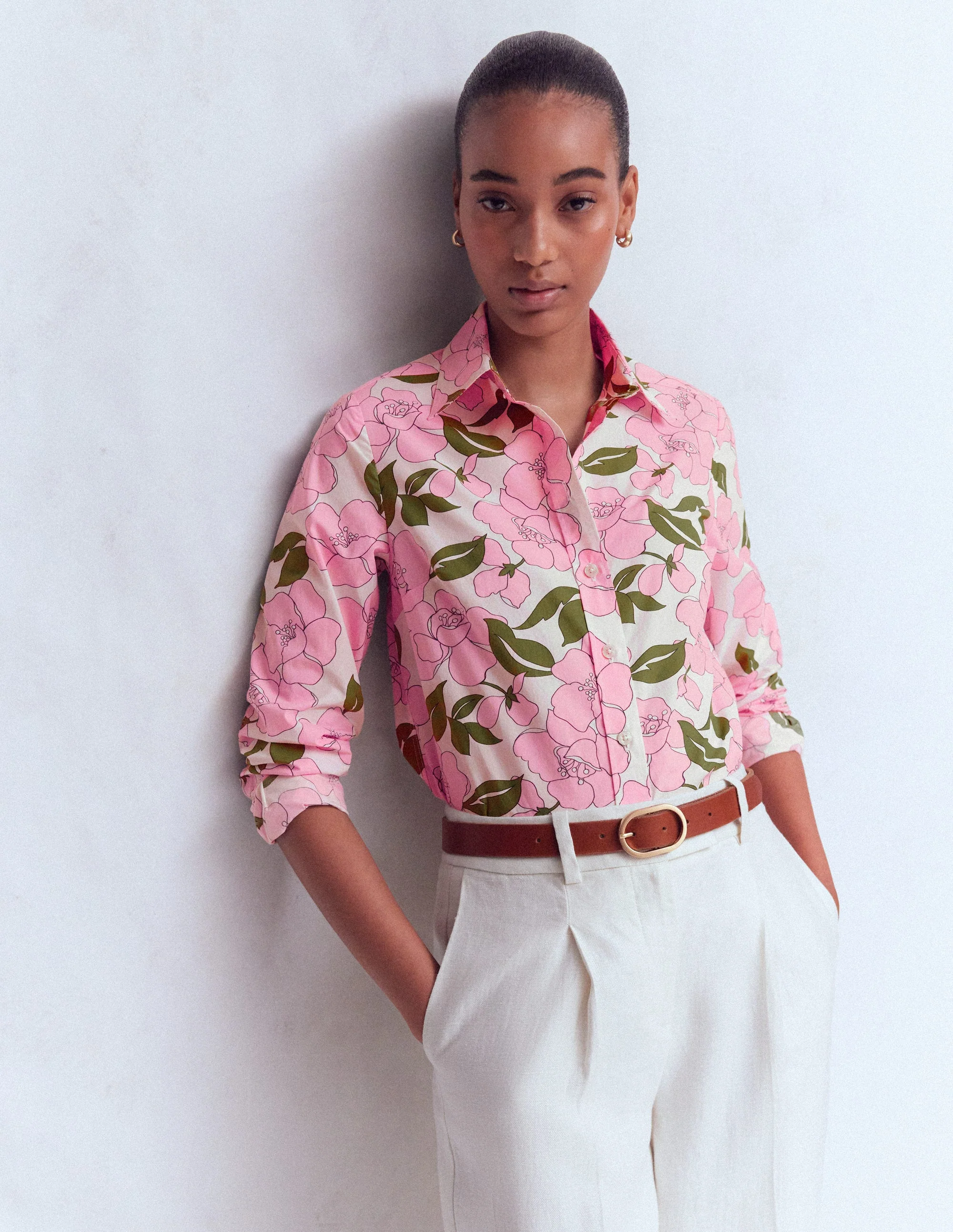 Sienna Cotton Shirt-Blossom Pink, Radiant Bloom - Image 4