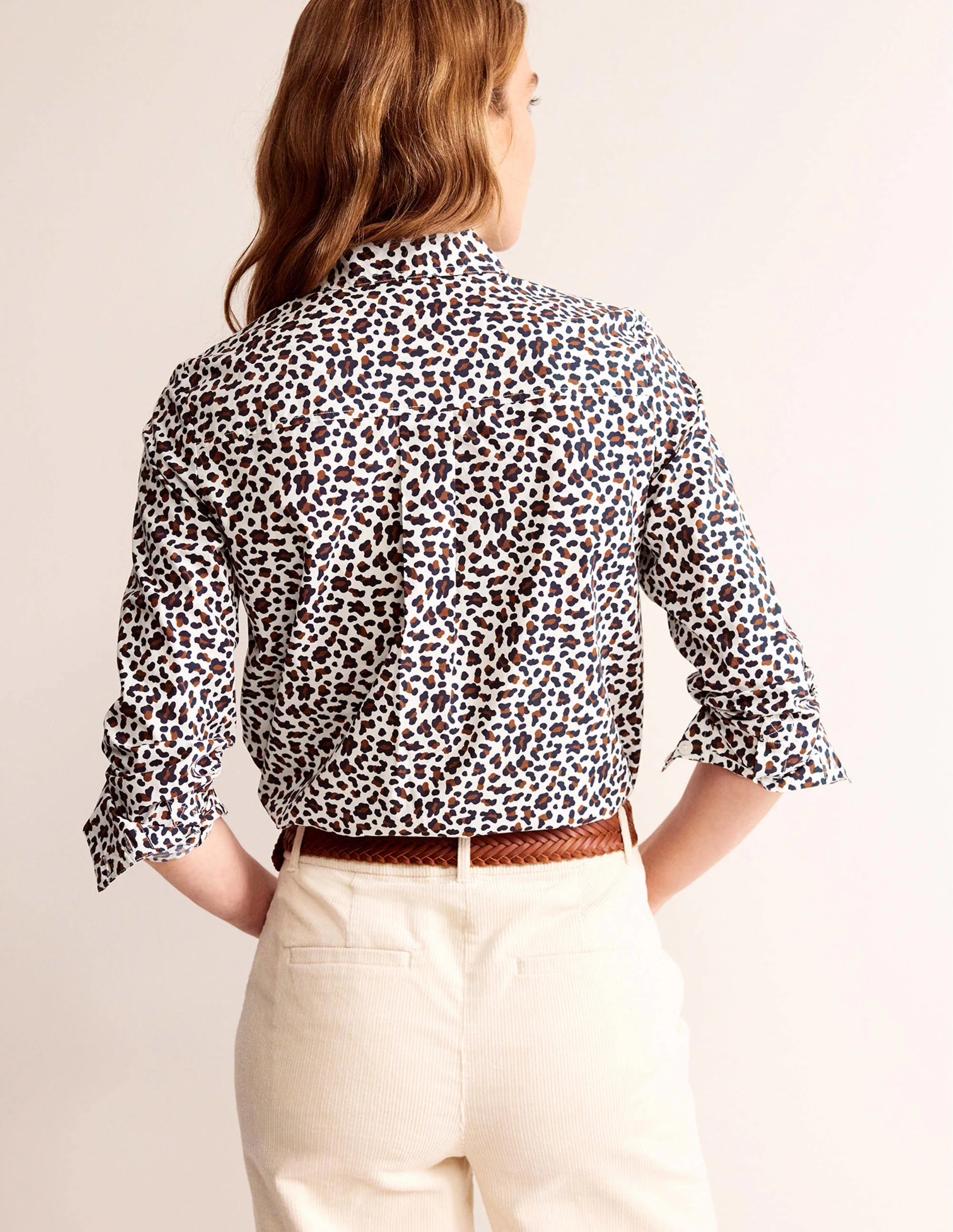 Sienna Cotton Shirt-Cognac, Leopard Stamp - Image 3