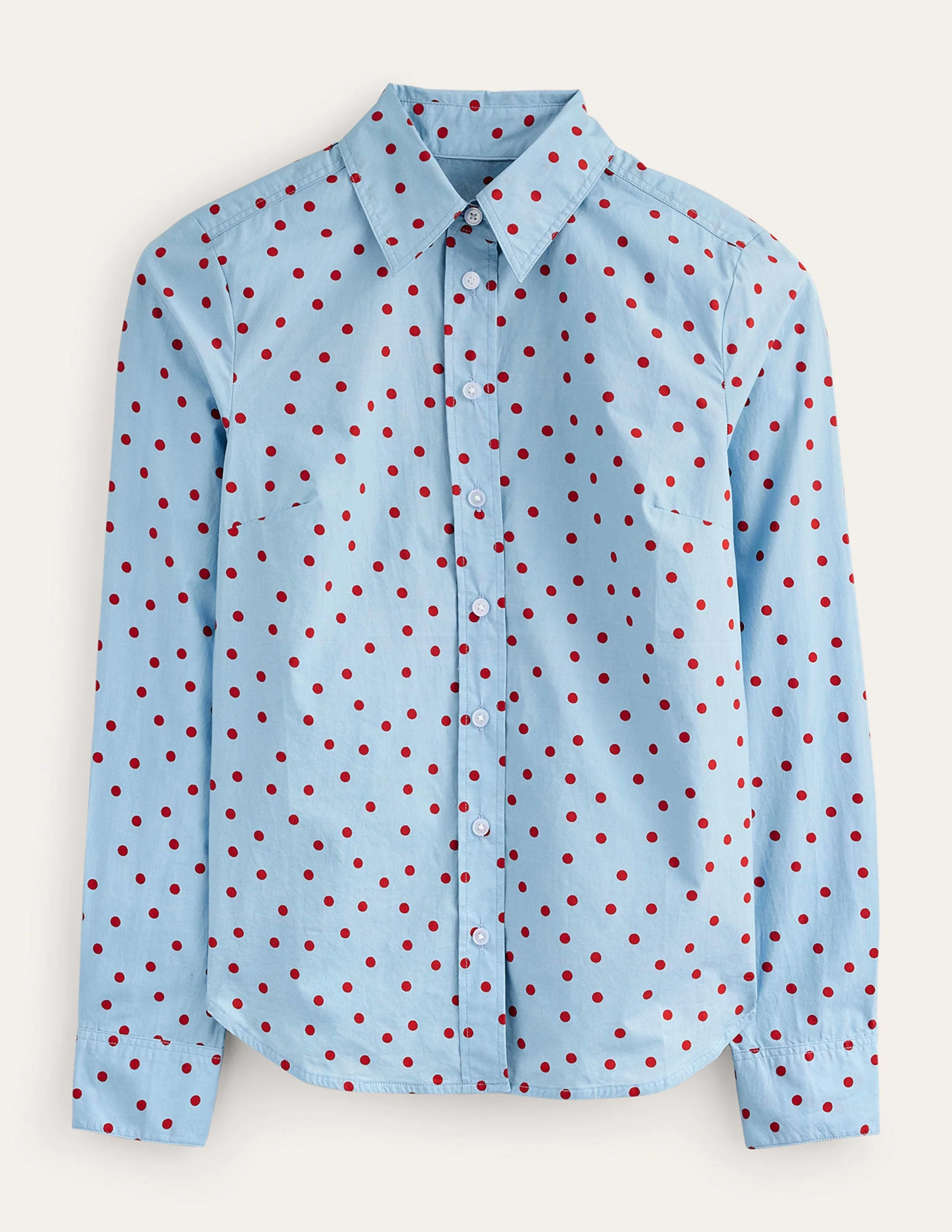 Sienna Cotton Shirt-Heron Blue, Spaced Dot - Image 6