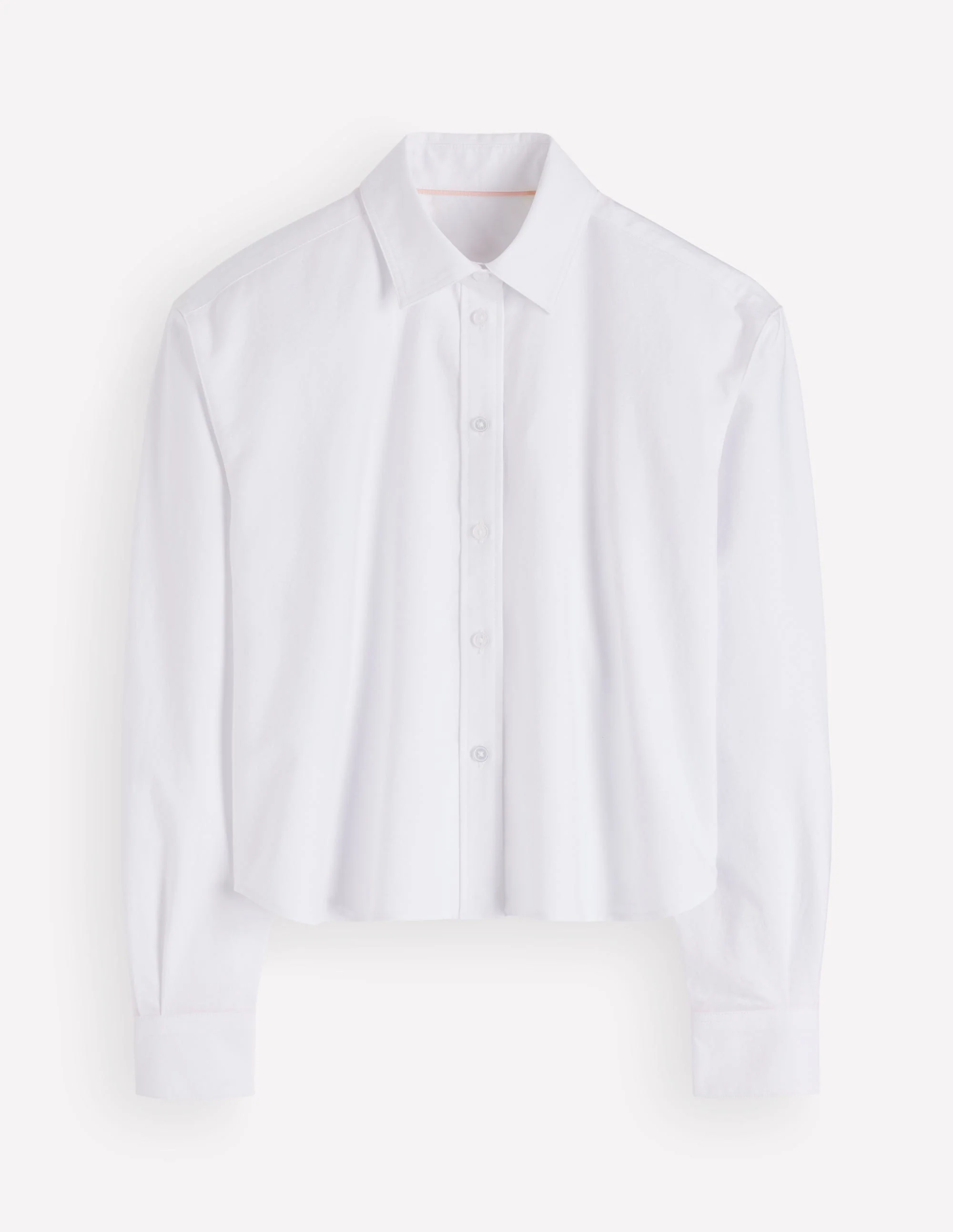 Sienna Cropped Cotton Shirt-White Oxford - Image 6