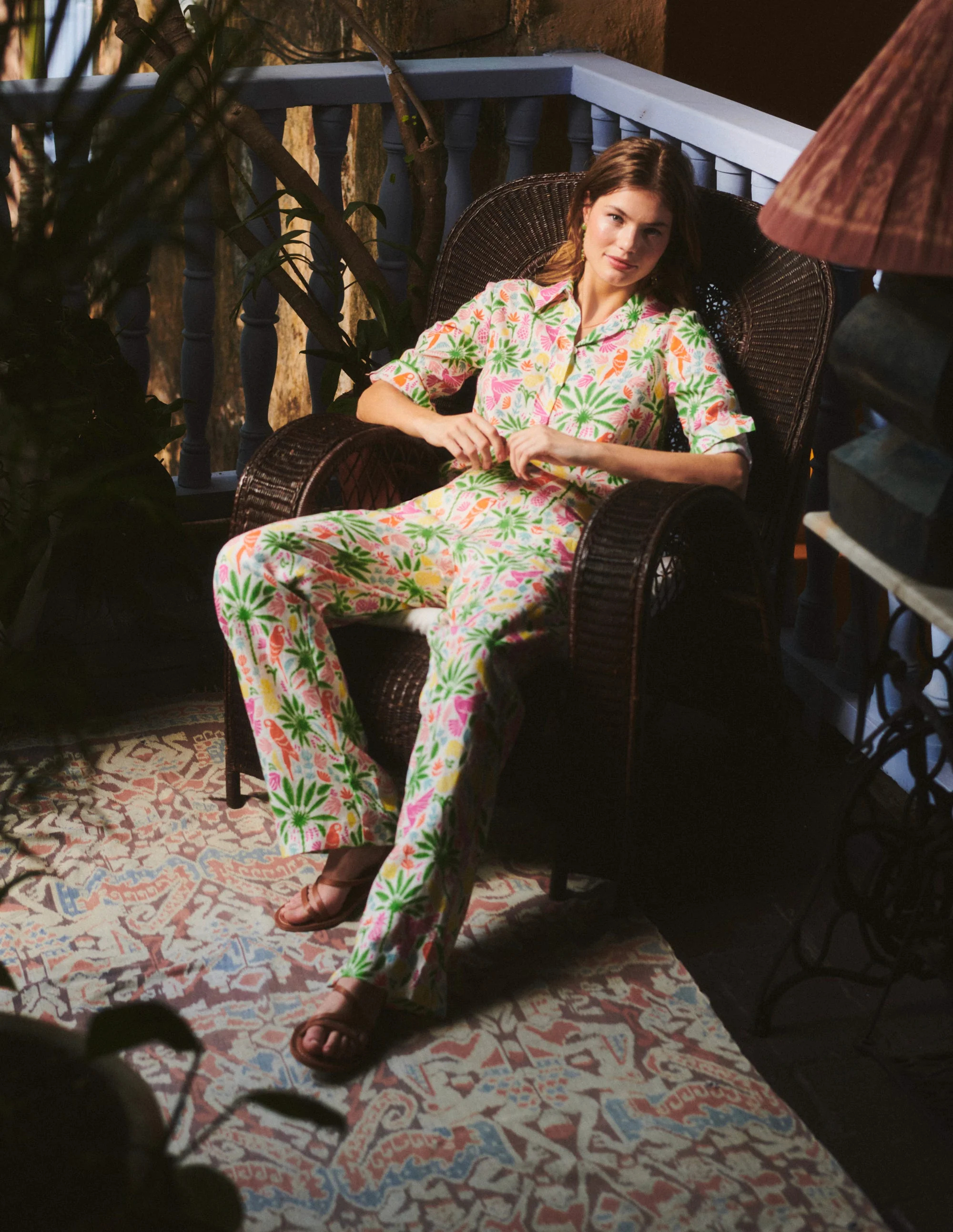 Sienna Linen Shirt-Multi, Tropical Paradise - Image 5