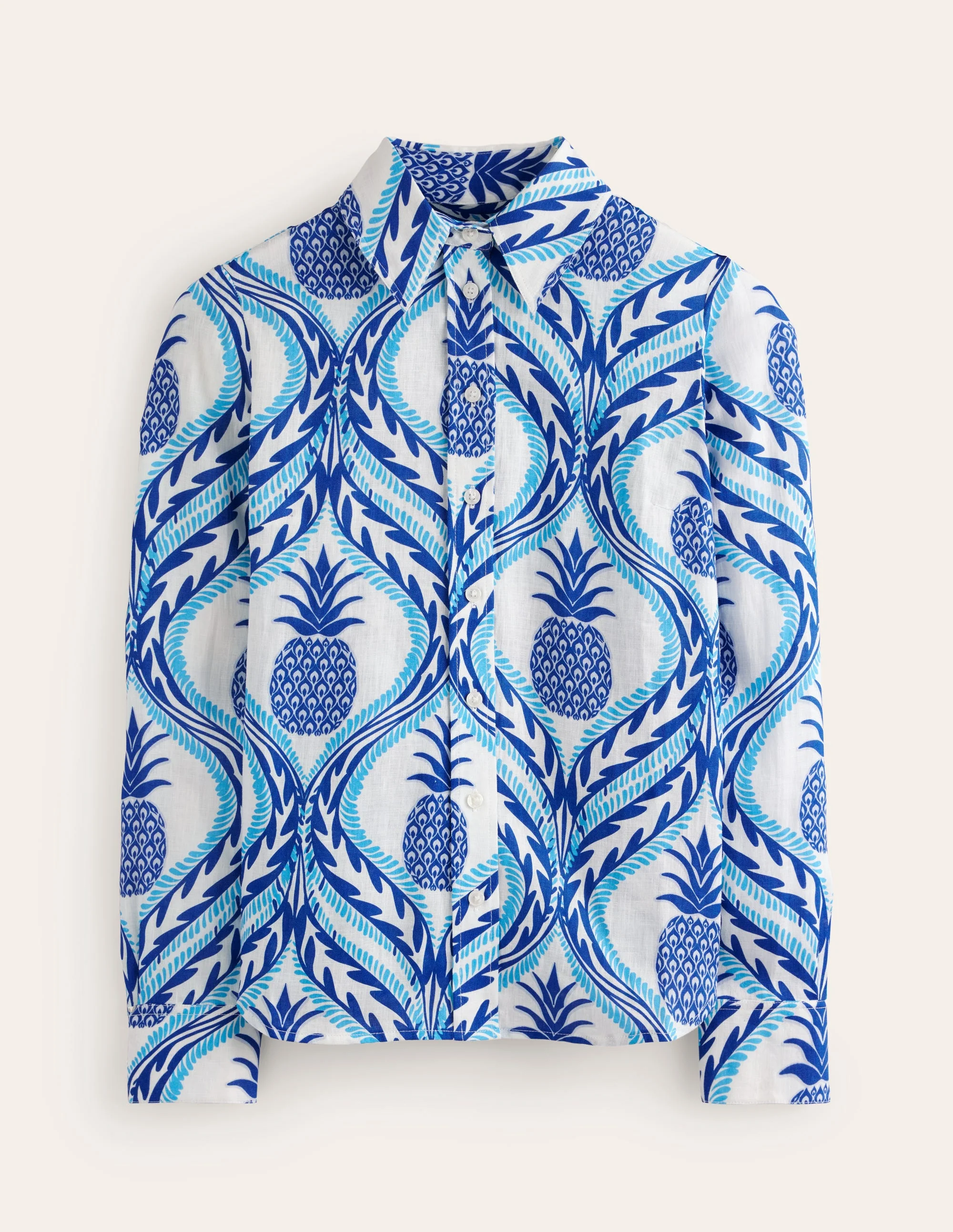 Sienna Linen Shirt-Surf The Web, Pineapple Wave - Image 6