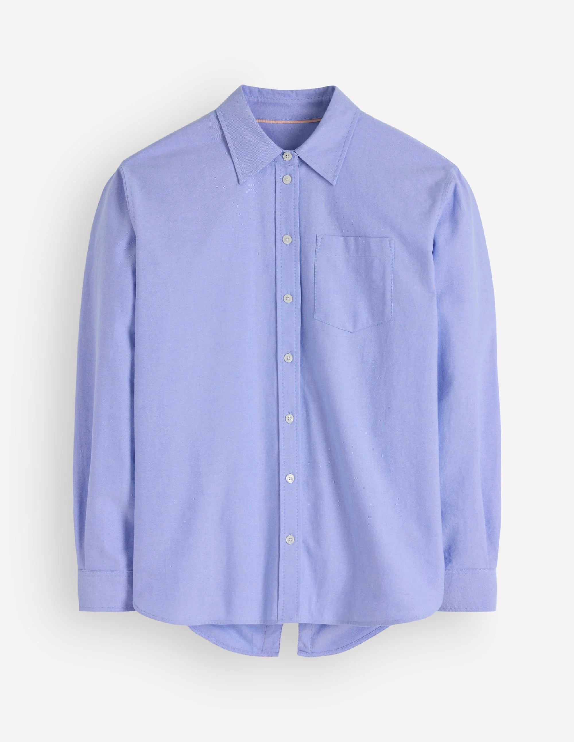 Sienna Relaxed Cotton Shirt-Blue Oxford, Trim Back - Image 6