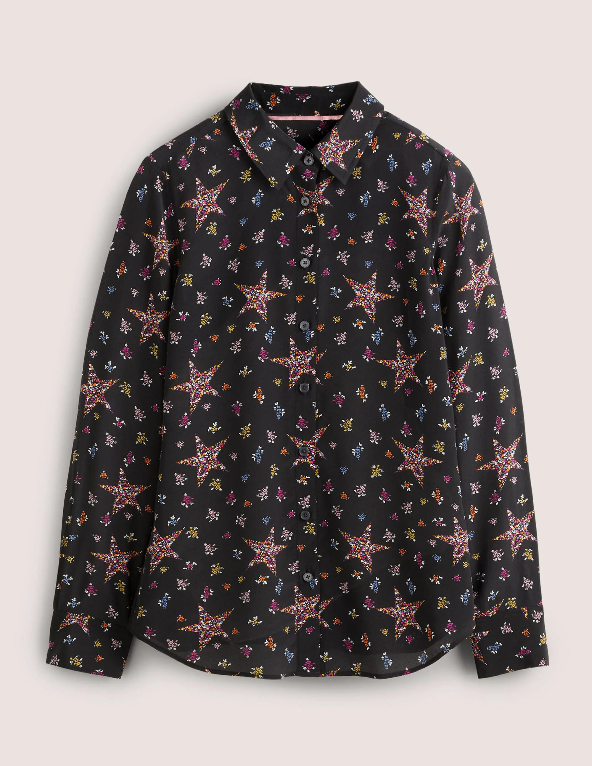 Silk Shirt-Black, Ditsy Star - Image 6