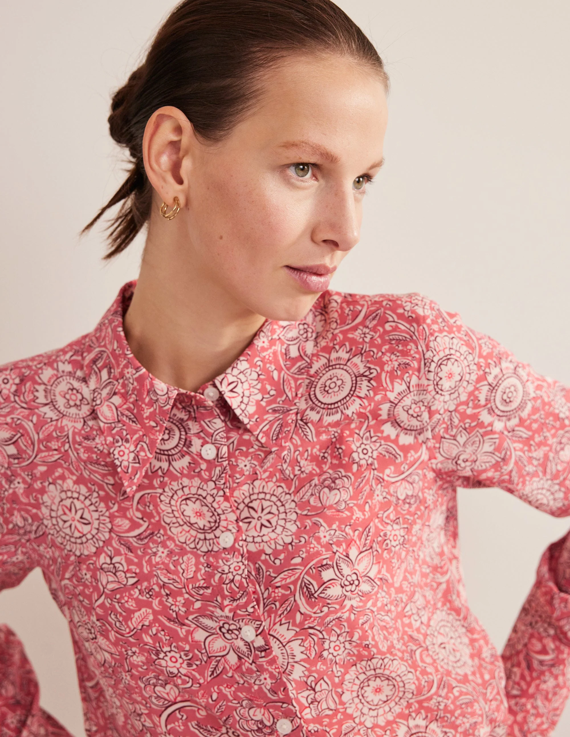 Silk Shirt-Faded Rose Floral Tapestry - Image 4