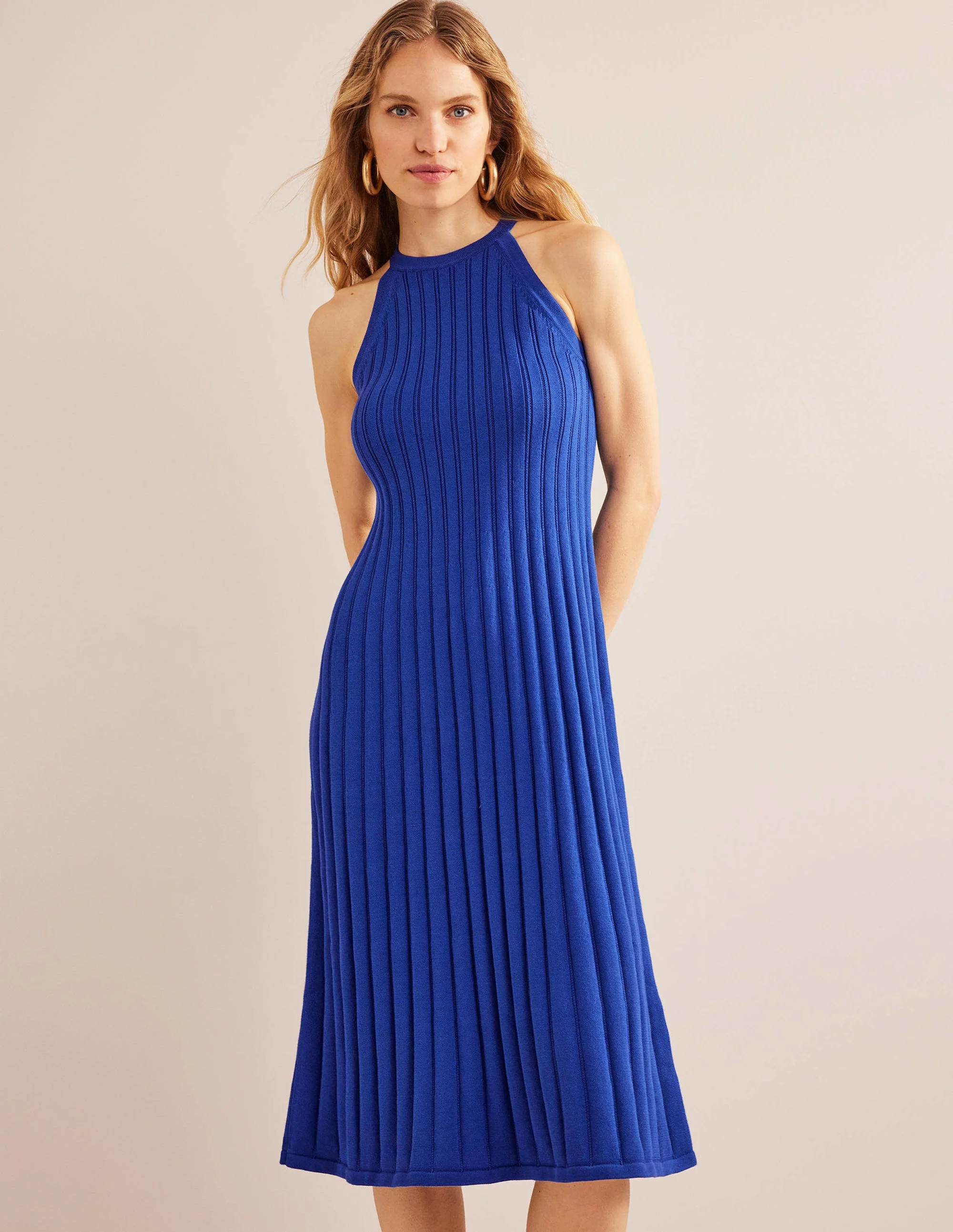 Sleeveless Knitted Midi Dress-Island Sapphire - Image 4