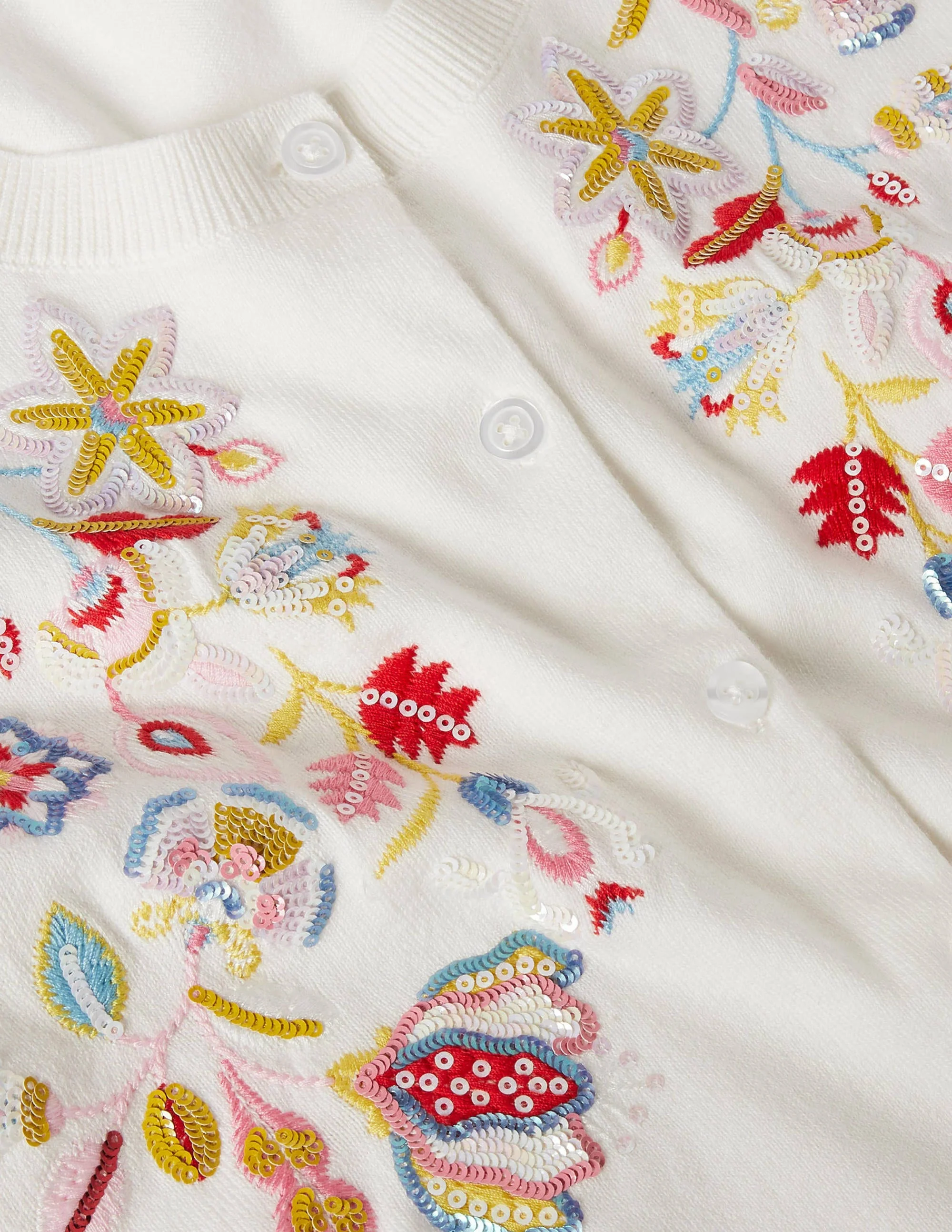 Somerset Embroidered Cardigan-Ivory - Image 6