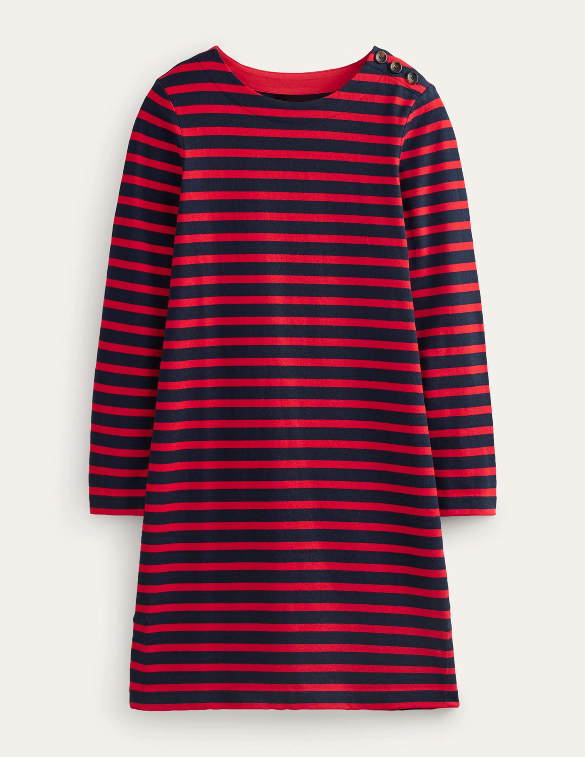 Sophie Breton Jersey Dress-Navy, Red Stripe - Image 5