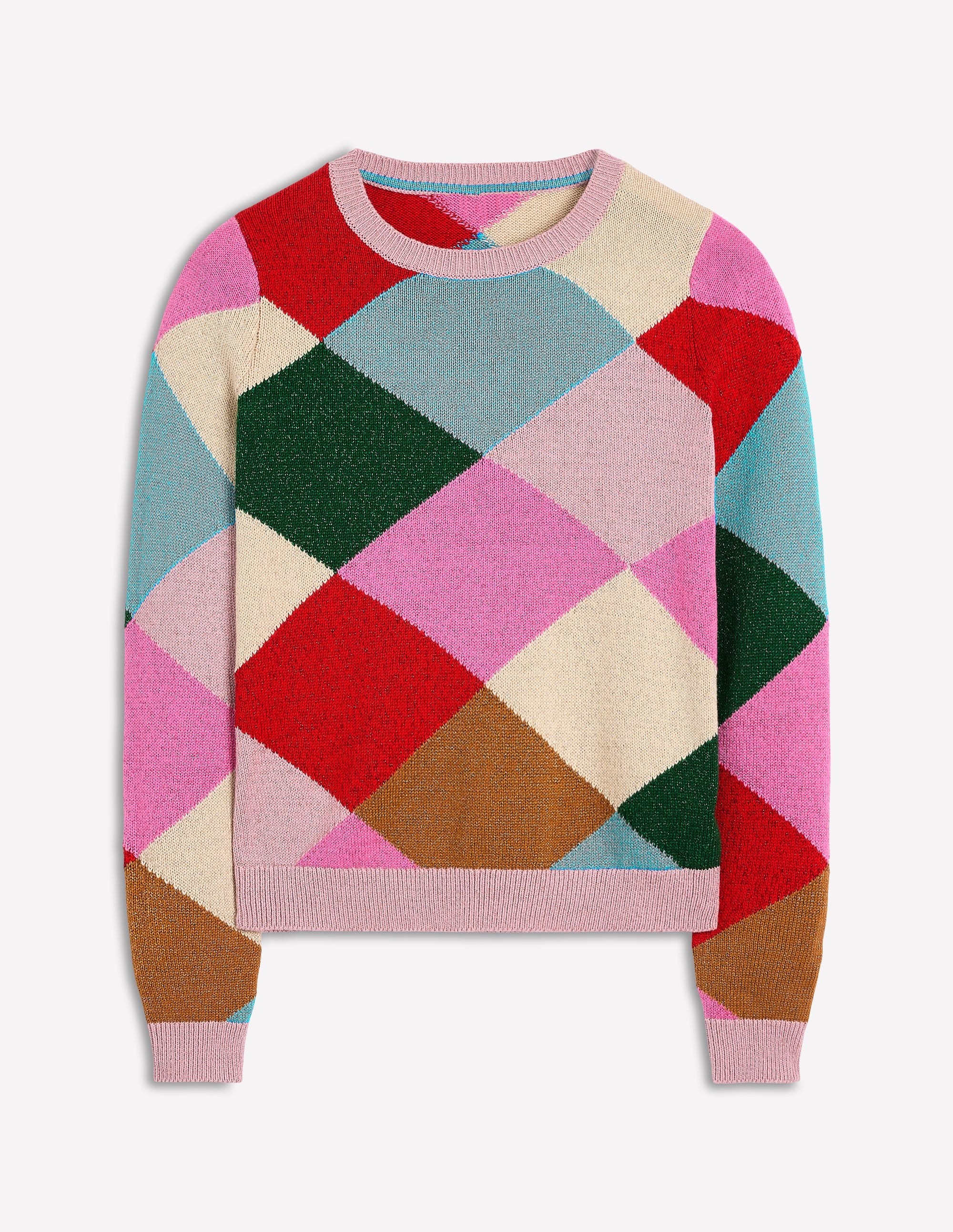Sparkly Argyle Jumper-Multi Rainbow, Argyle - Image 8