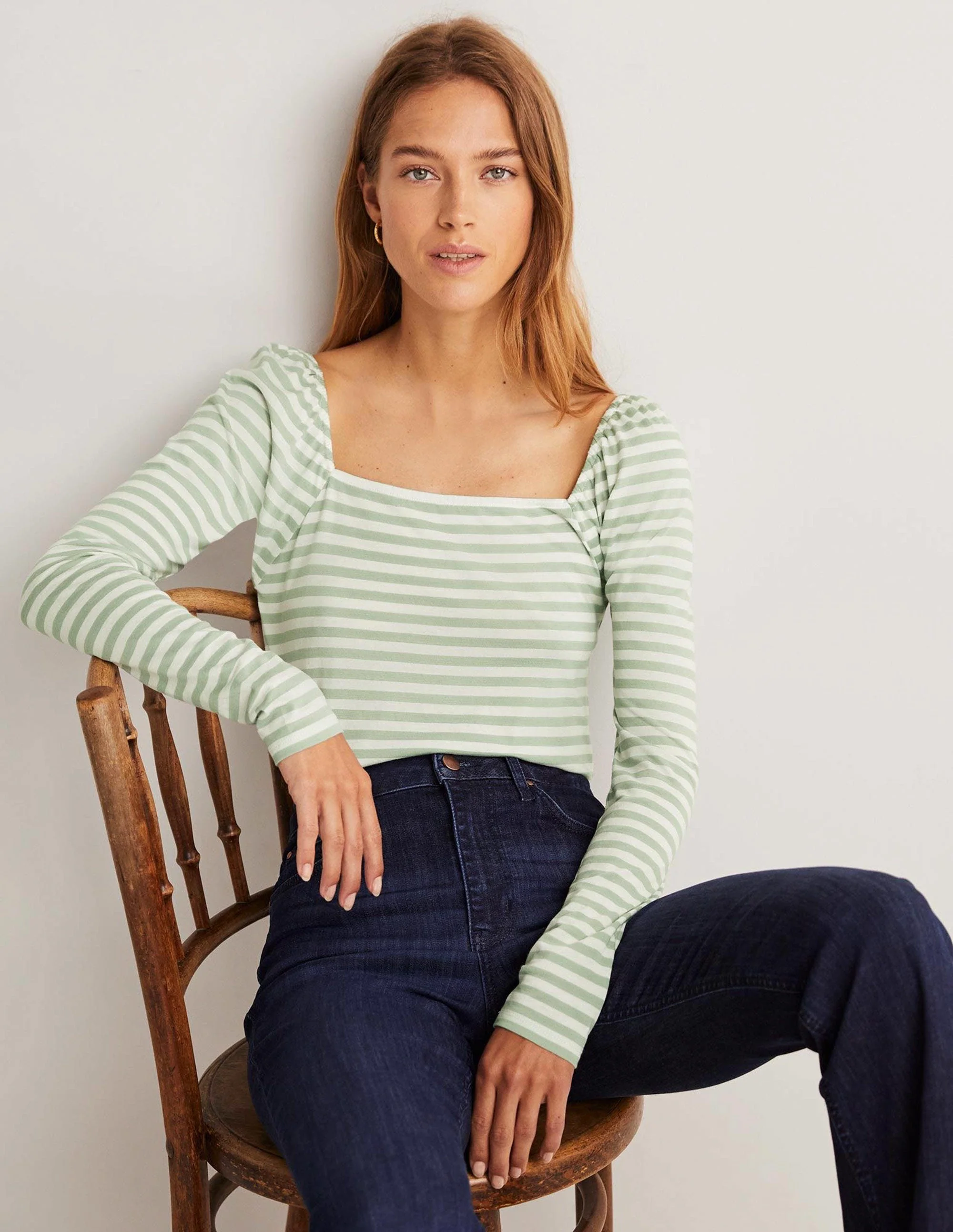 Square Neck Jersey Top-Jadeite Green - Image 4