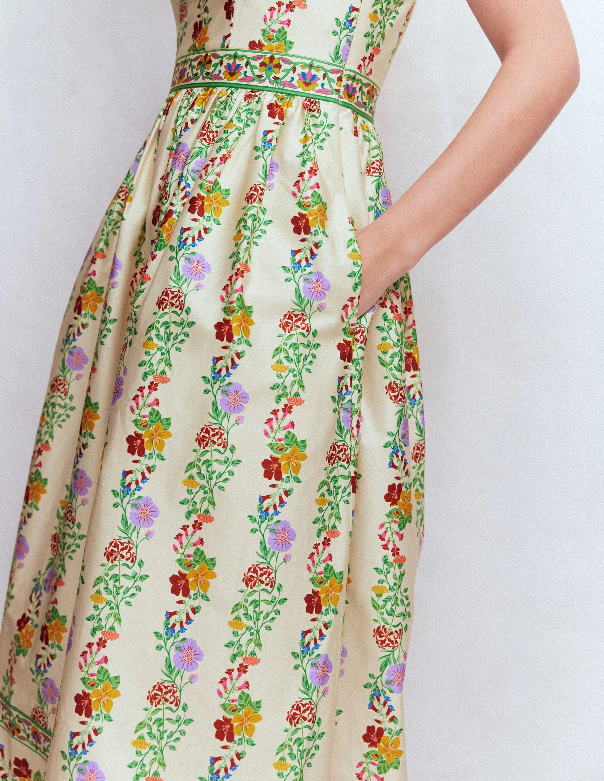 Square Neck Occasion Dress-Ivory, Blossom Trail - Image 5