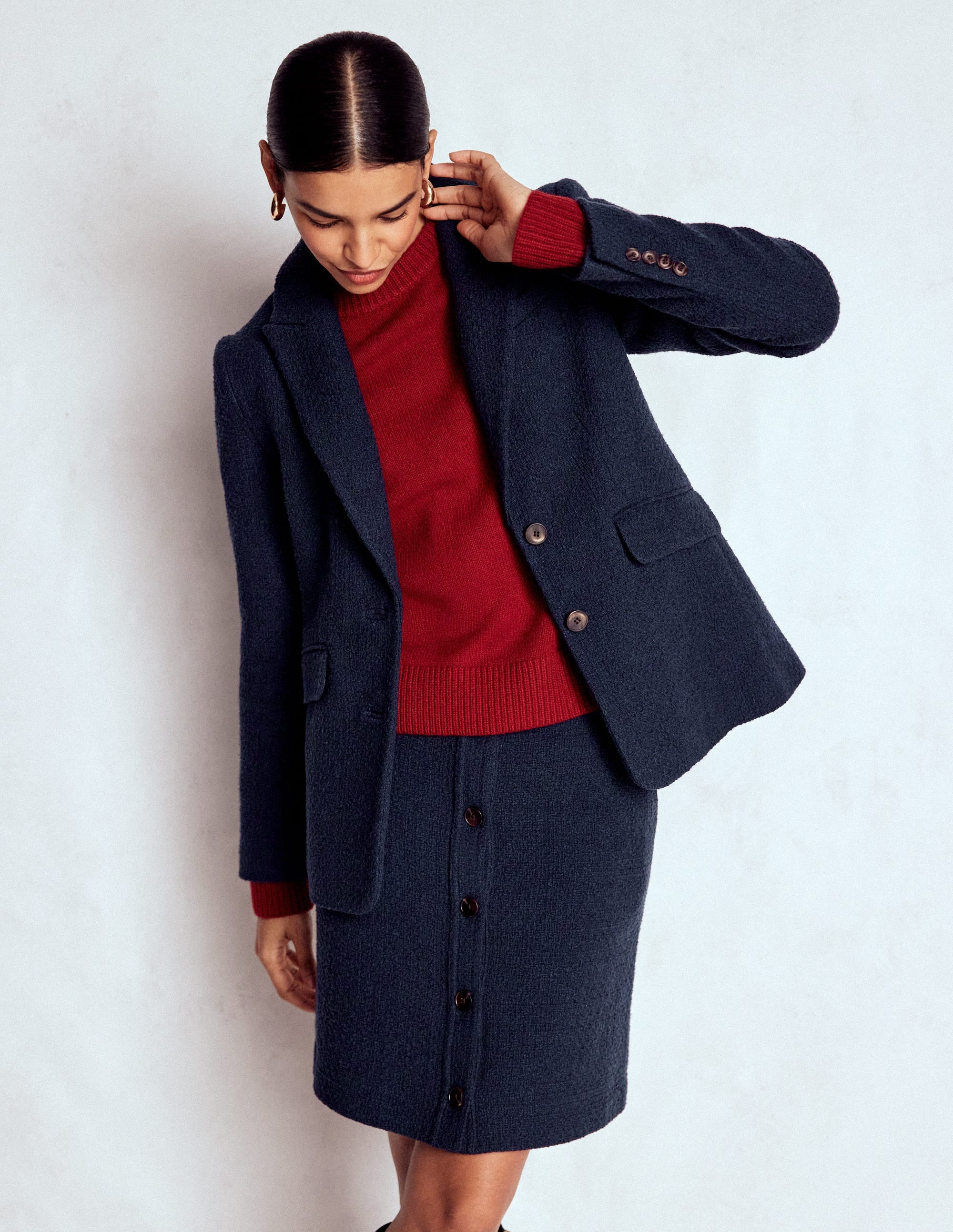 Stamford Texture Blazer-Navy Texture - Image 4