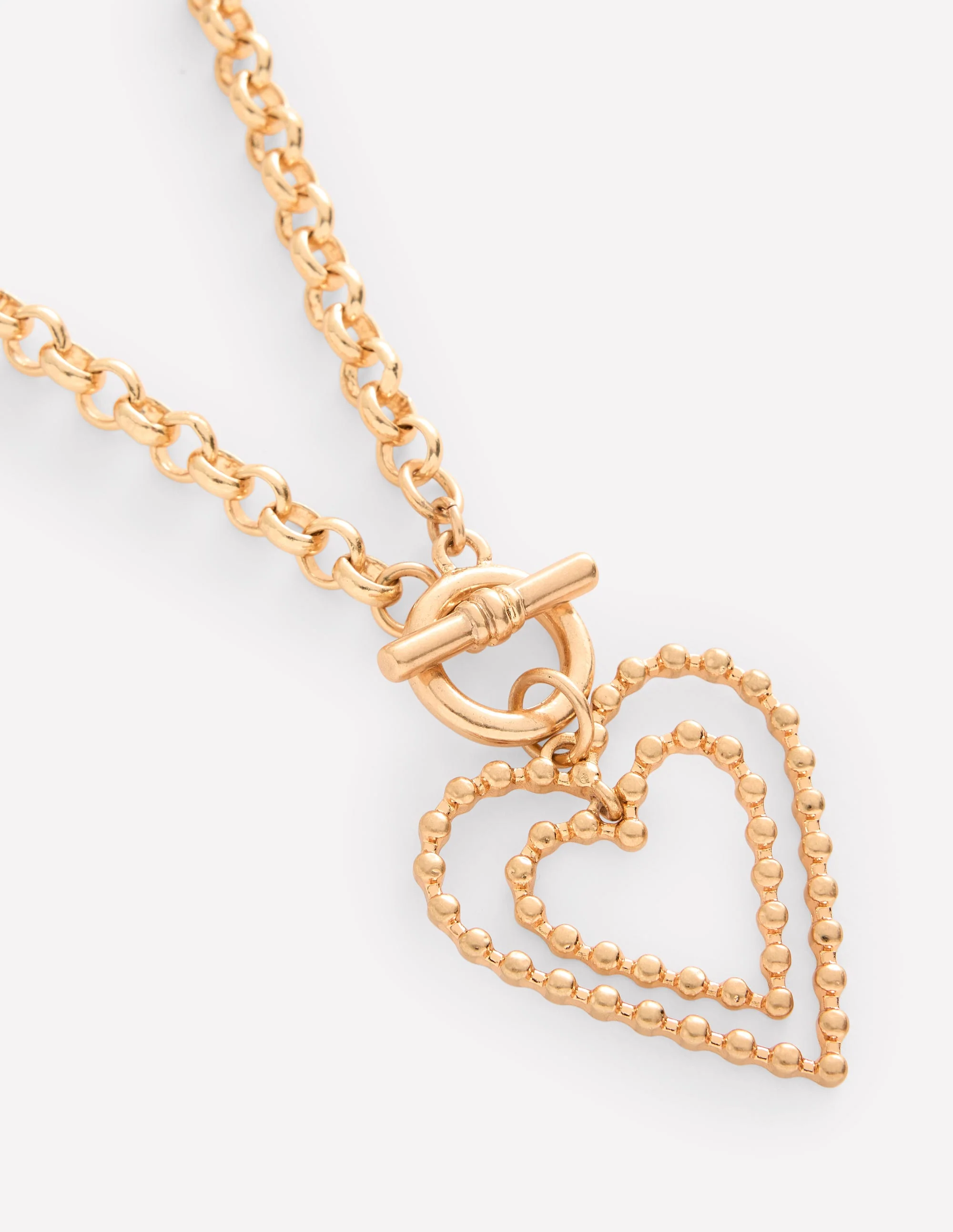 Statement Heart Necklace-Gold - Image 3