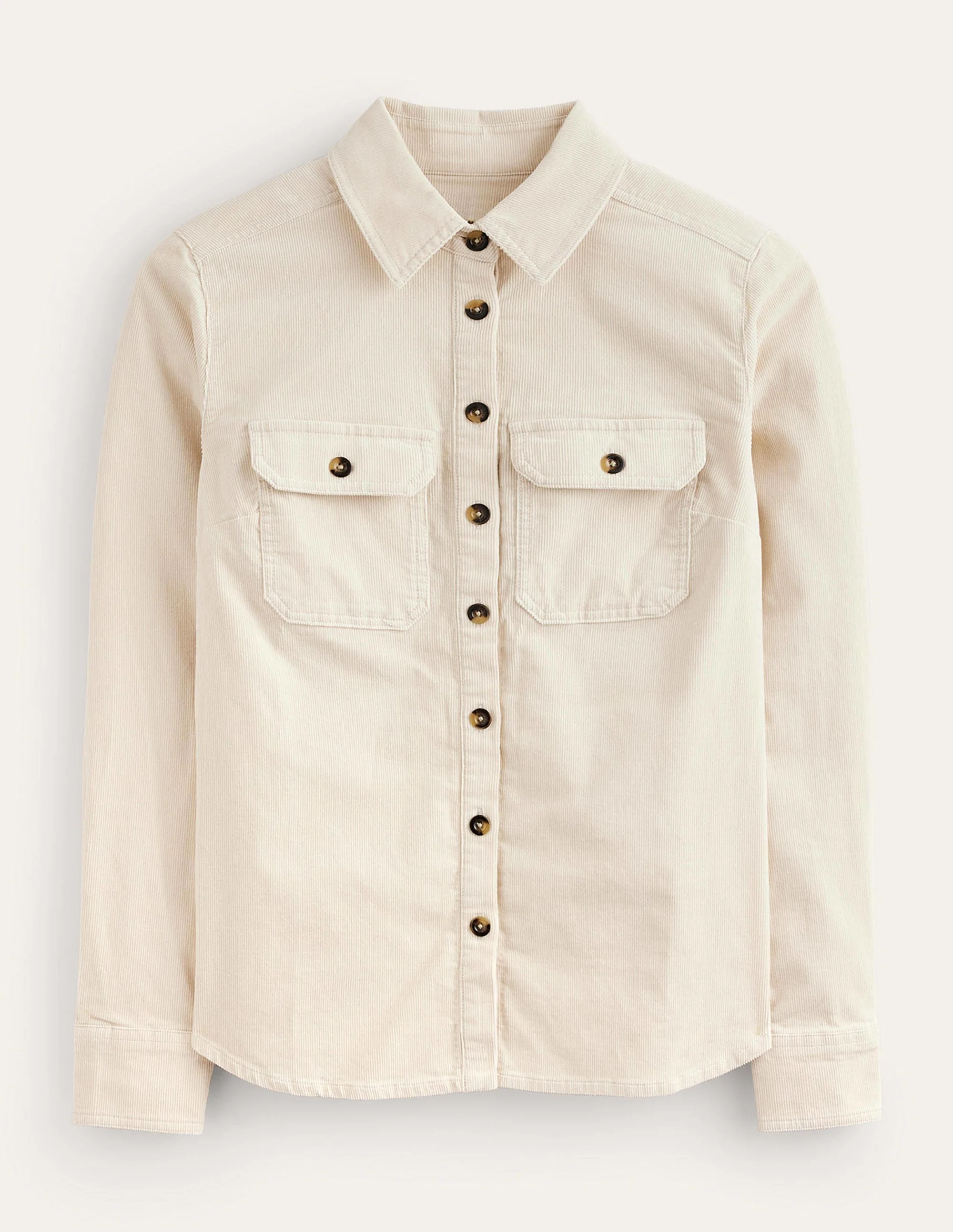 Straight-Fit Corduroy Shirt-Vanilla - Image 6