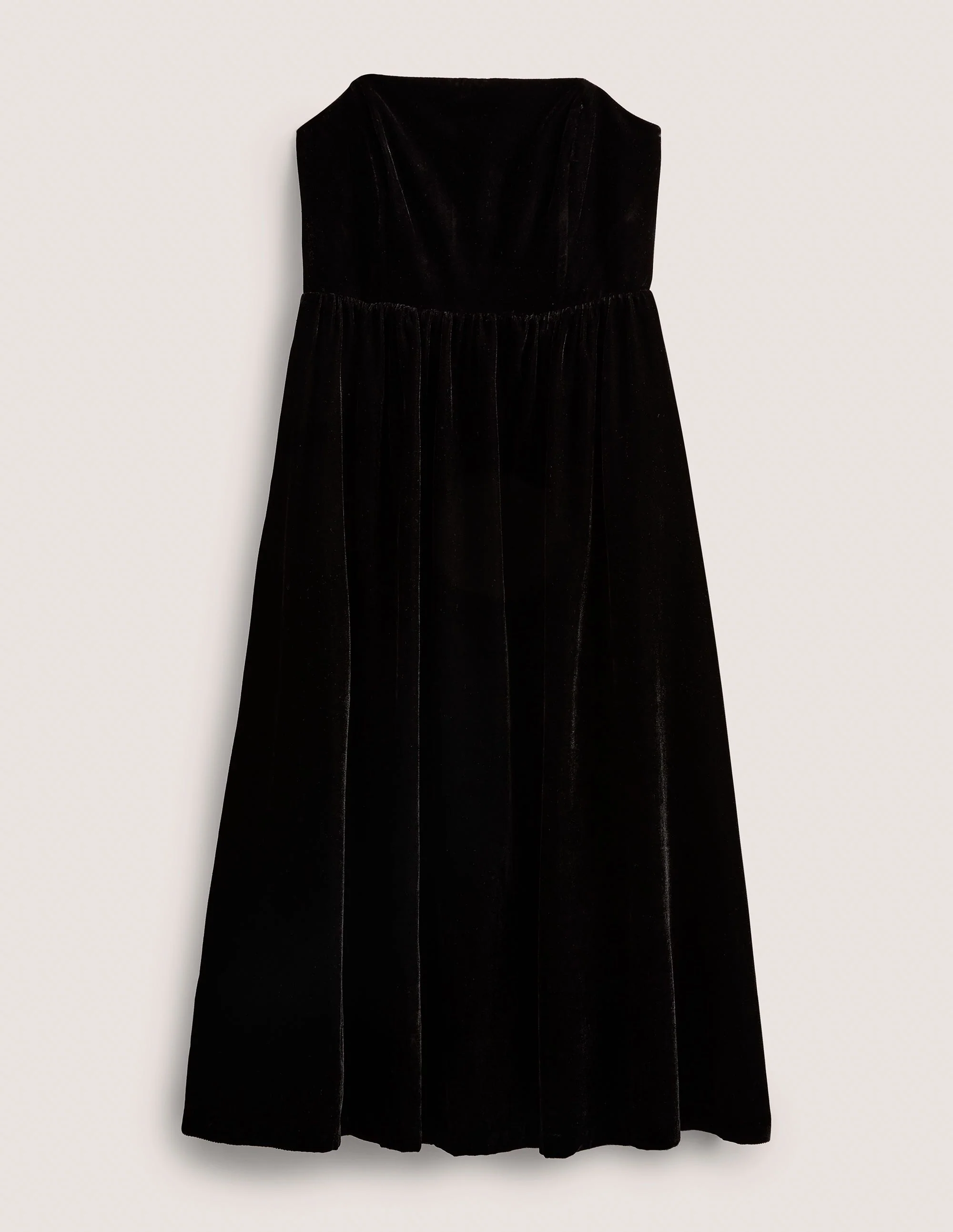 Strapless Velvet Dress-Black - Image 7