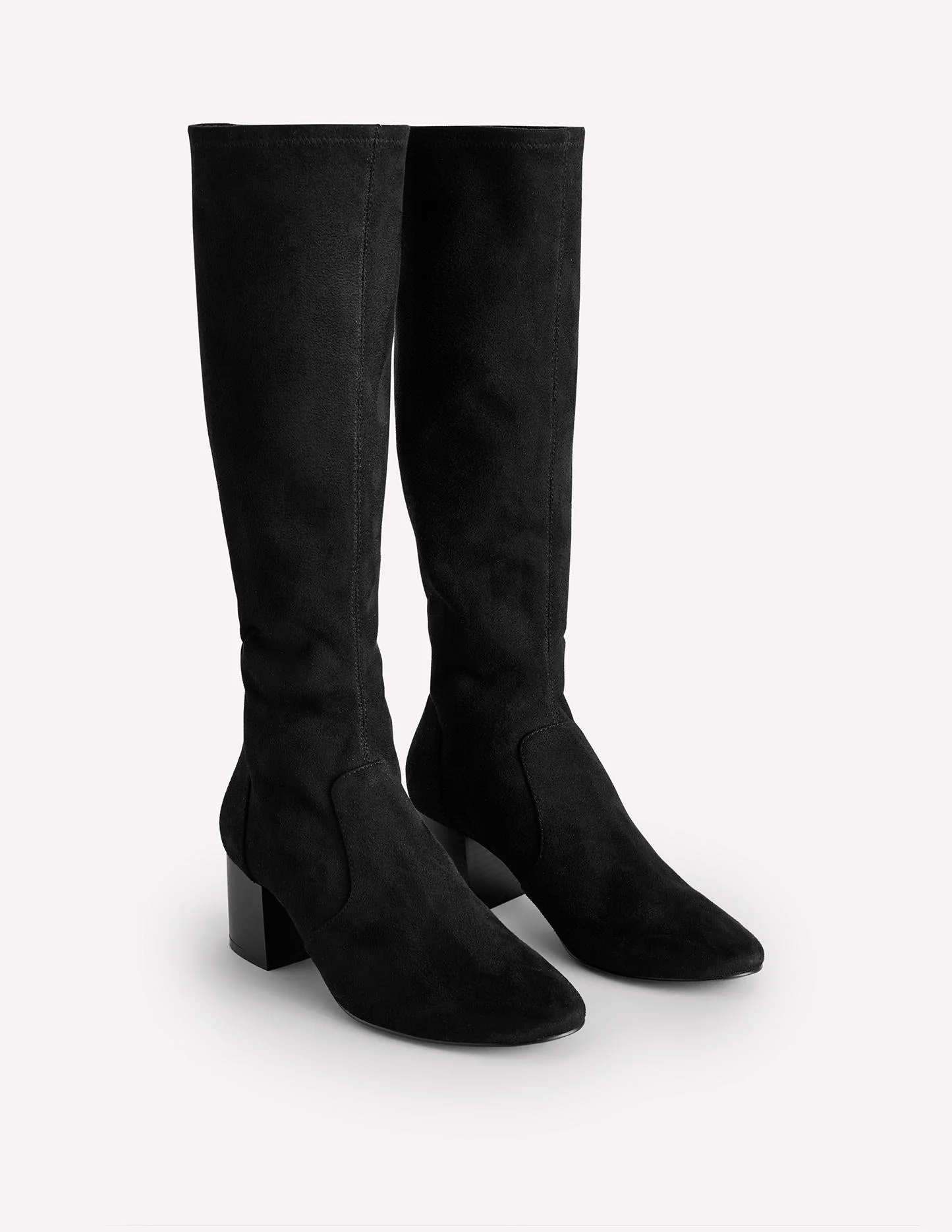 Stretch Knee Heel Boots-Black - Image 3