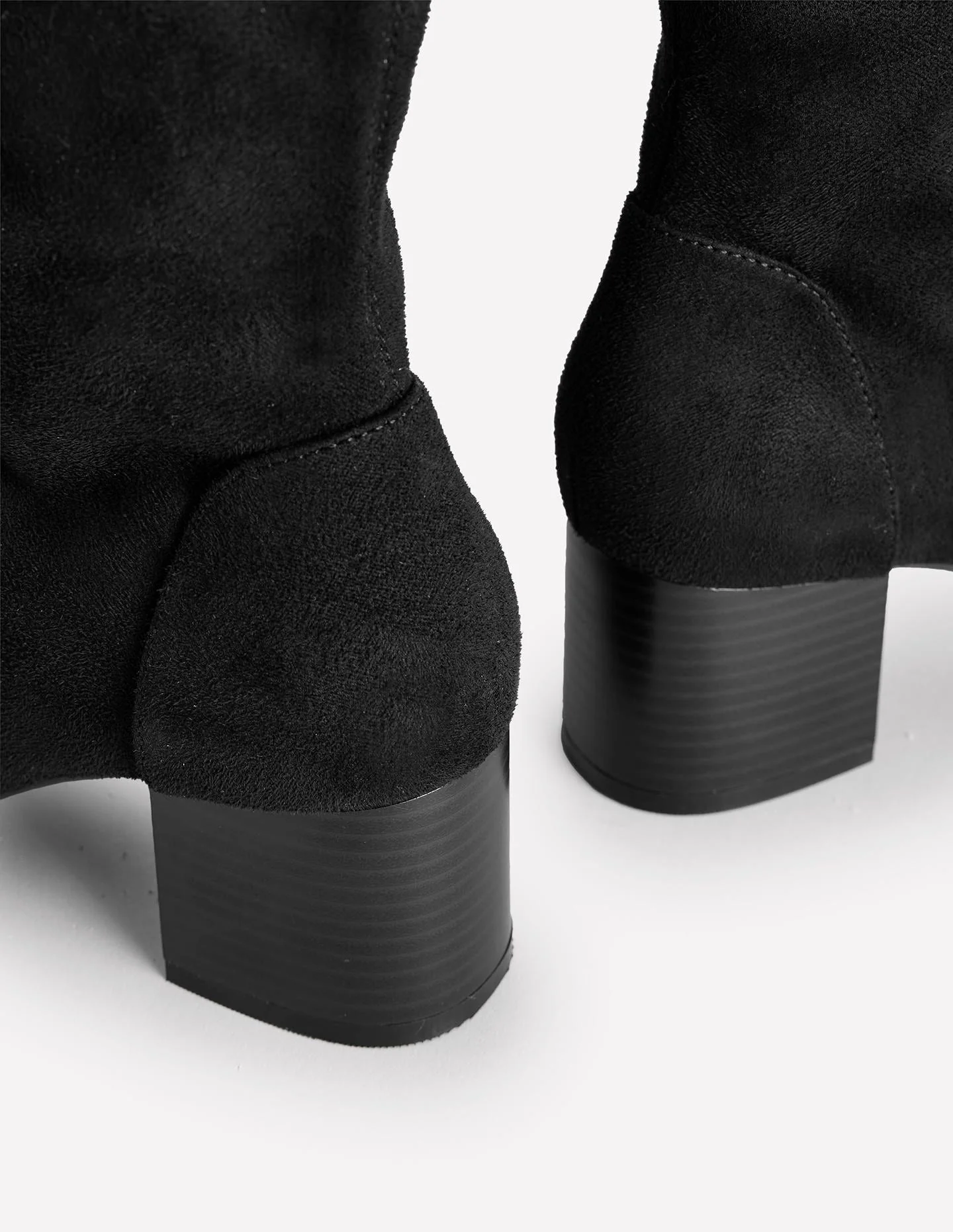 Stretch Knee Heel Boots-Black - Image 4