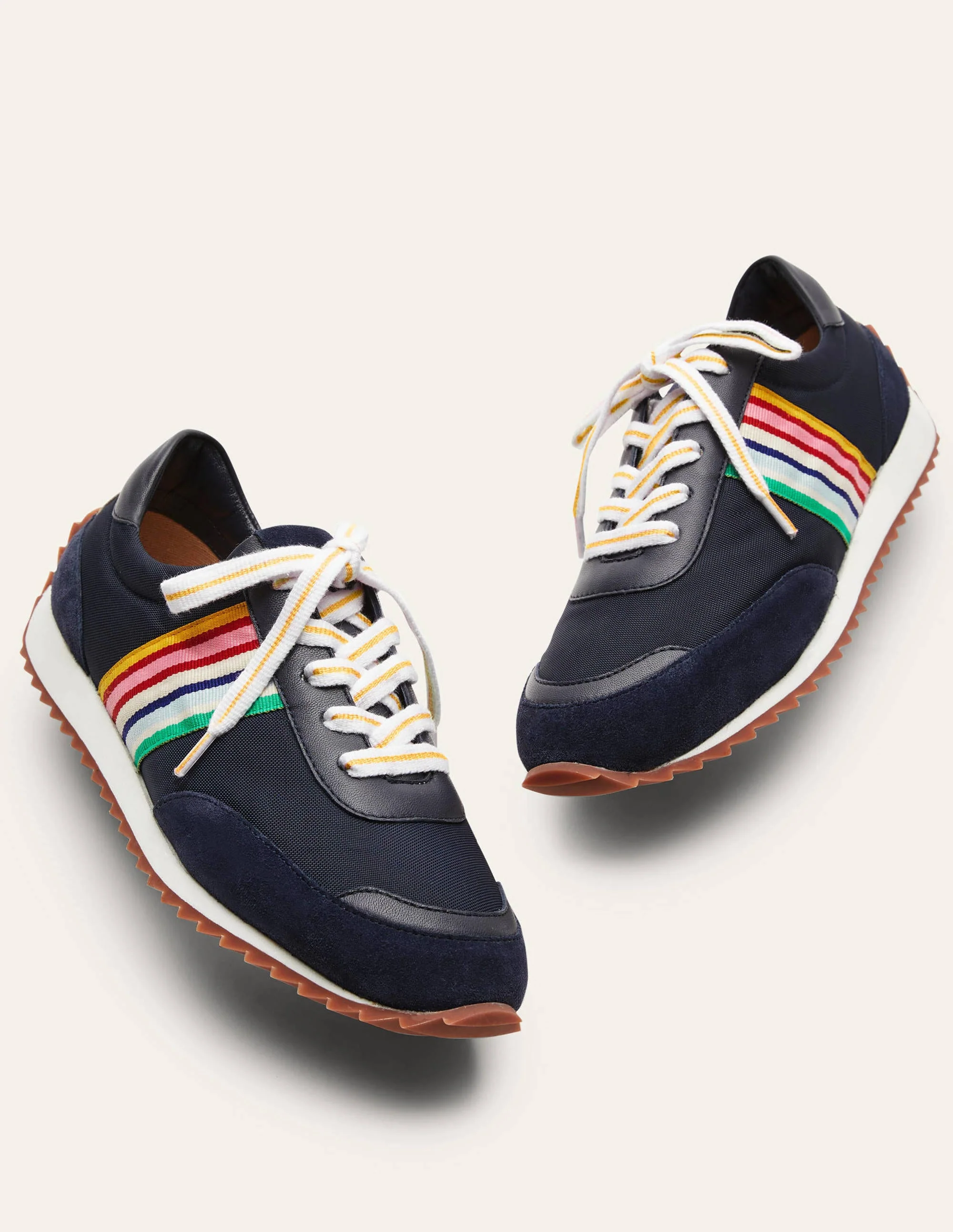 Striped Runner Trainers-Navy, Multi Stripe - Image 3