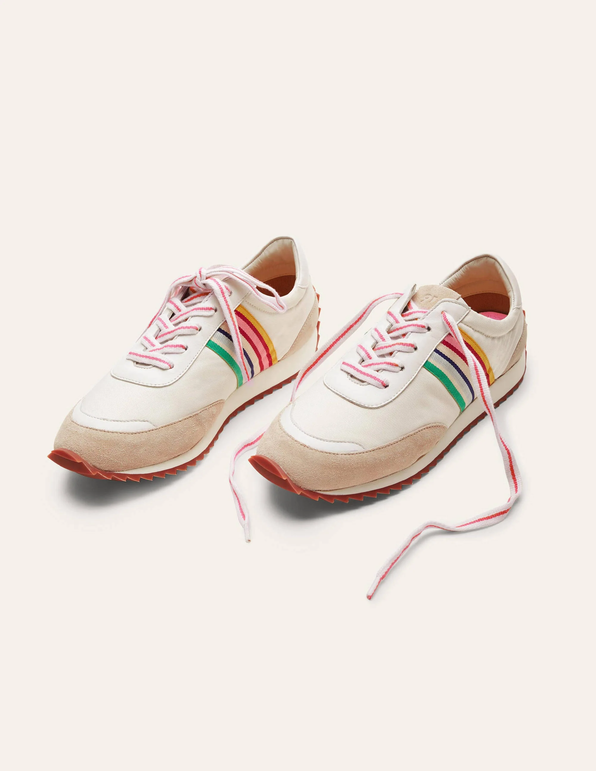 Striped Runner Trainers-White, Multi Stripe - Image 3