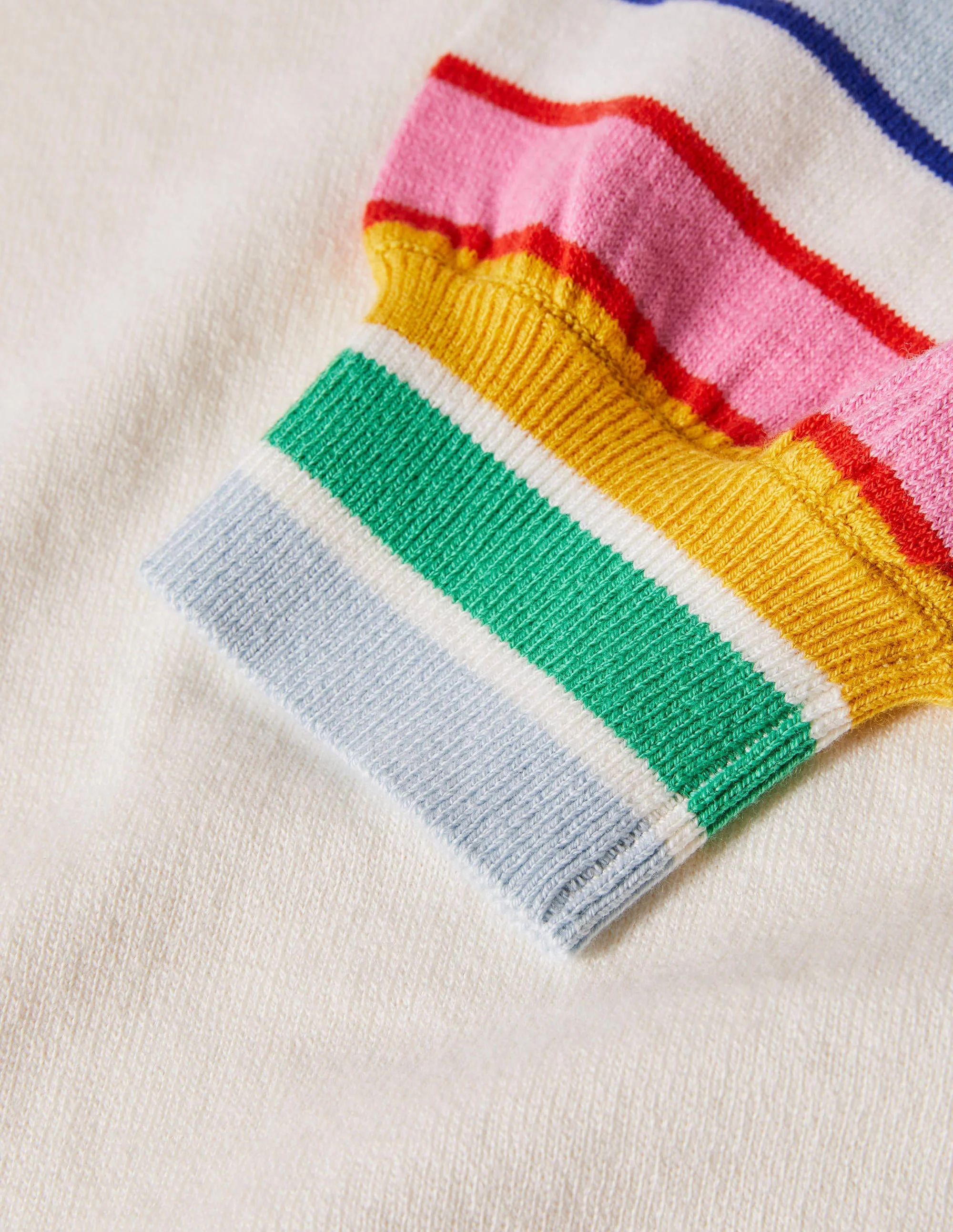 Striped Square Neck Jumper-Ivory - Image 5